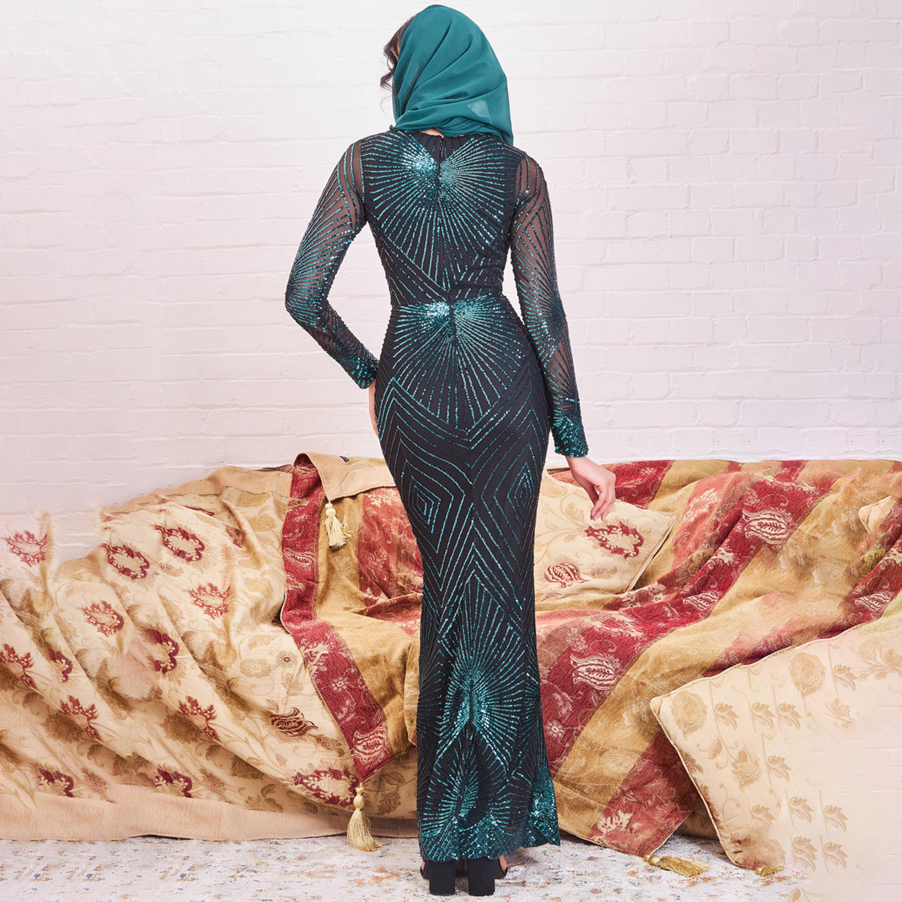 Goddiva Sequins V-Neck Bodycon Maxi Dress-women-clothing-dresses-image-3