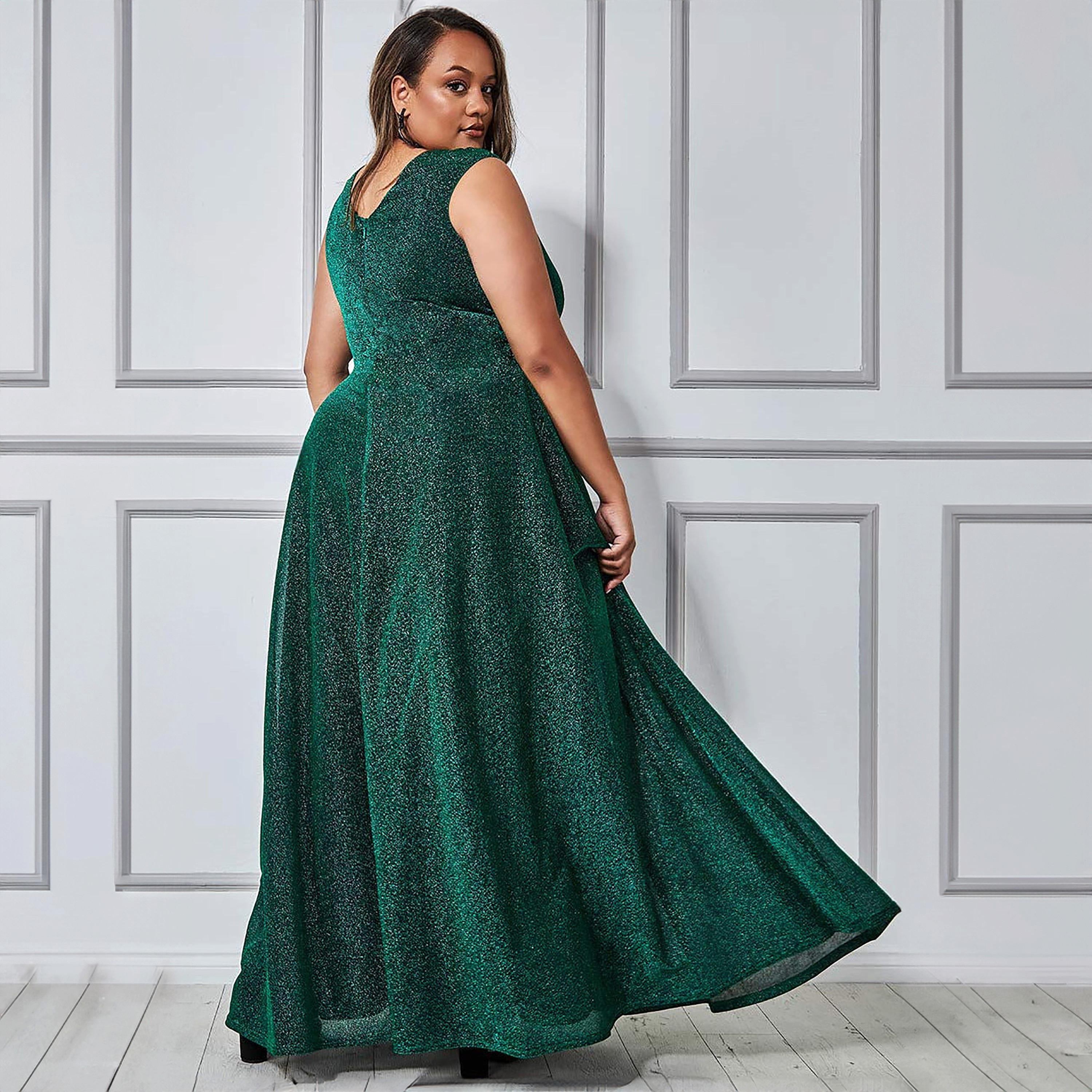 فستان كروس اوفر لوركس ماكسي ذو مقاس كبير برقبة على شكل قلب مع جليتر من جوديفا-women-clothing-dresses-image-7