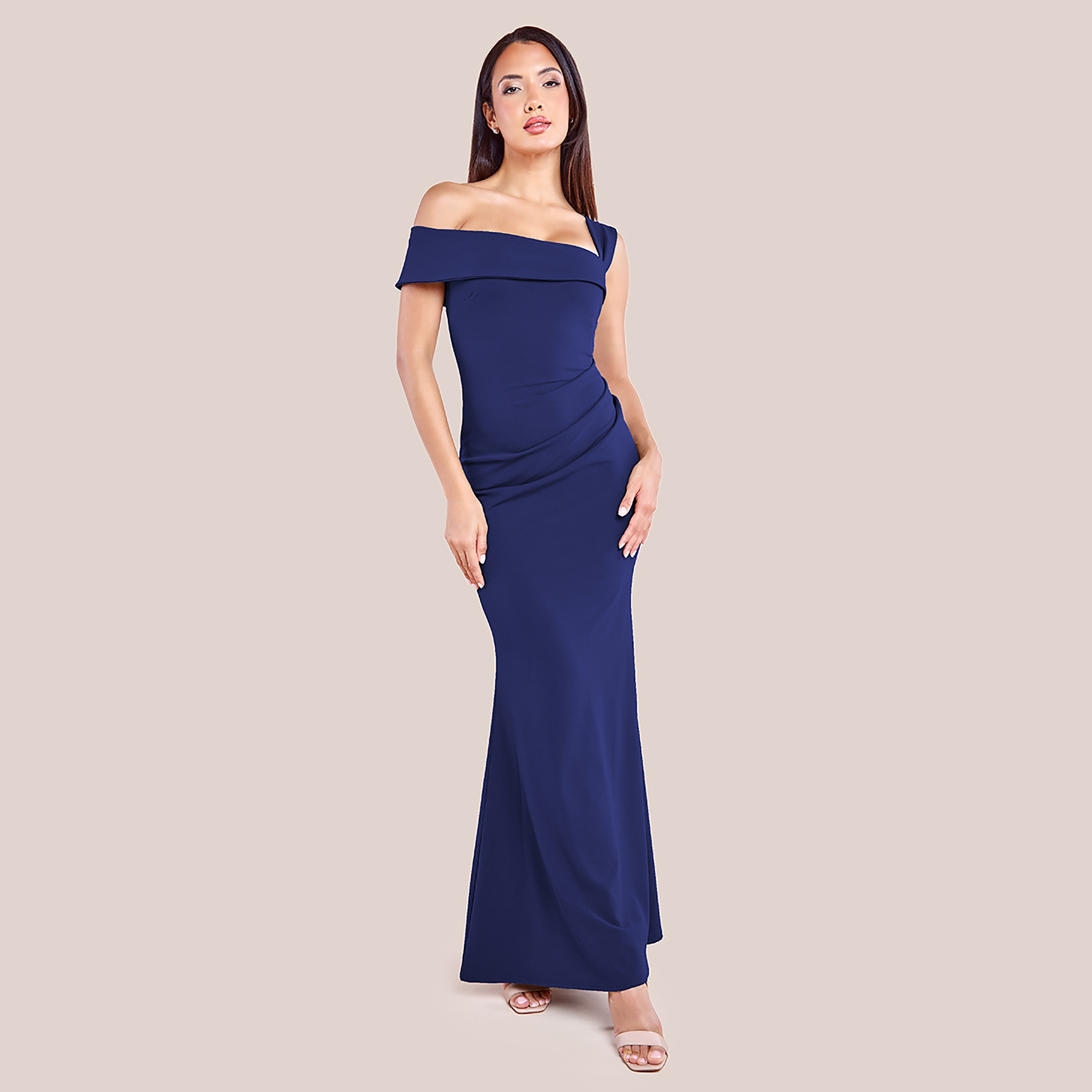 فستان ماكسي بدون أكتاف سادة من جوديفا-women-clothing-dresses-image-1