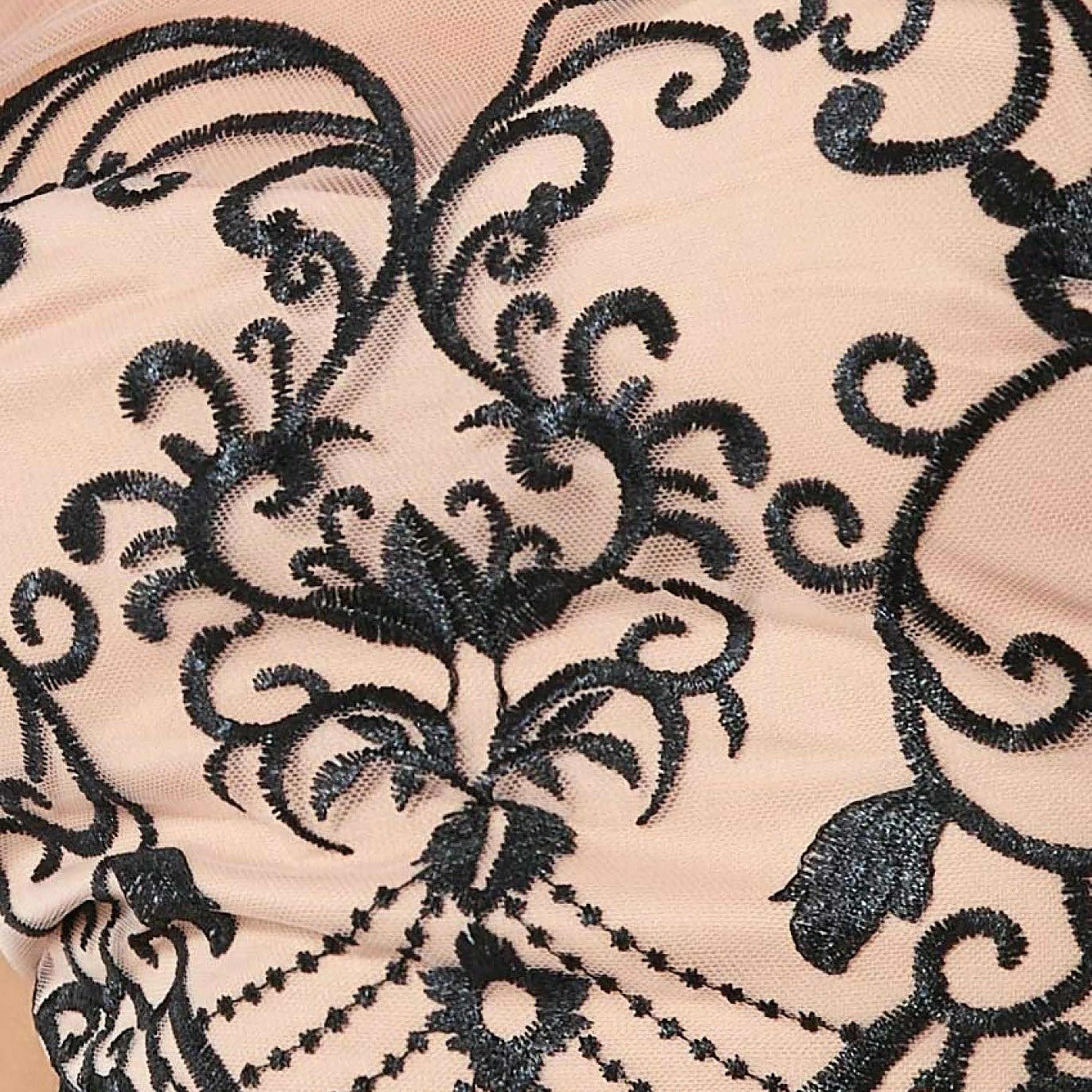 Goddiva Mesh and Lace Round Neck Bodycon Maxi Dress-women-clothing-dresses-image-3