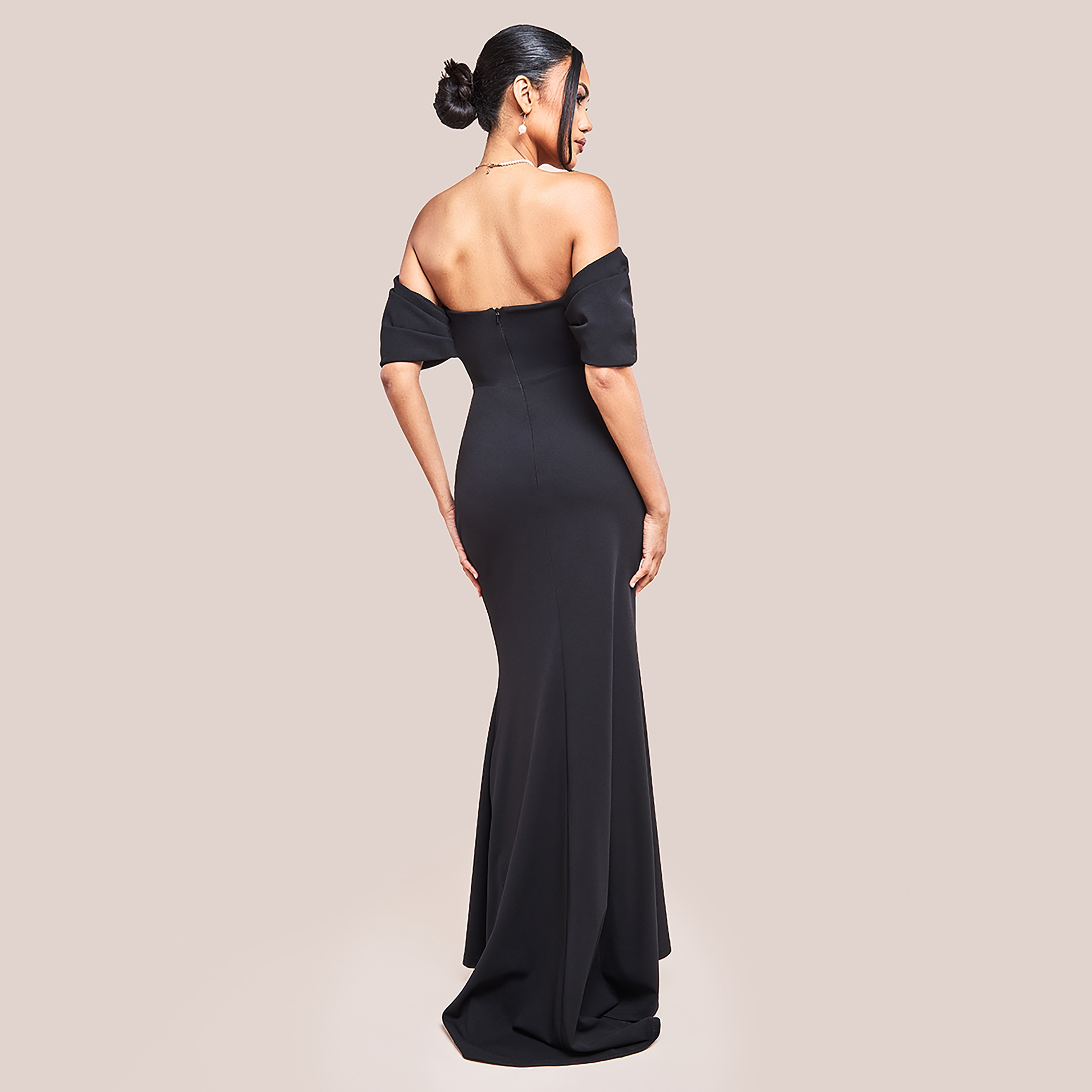 فستان ماكسي بدون أكتاف سادة من جوديفا-women-clothing-dresses-image-3