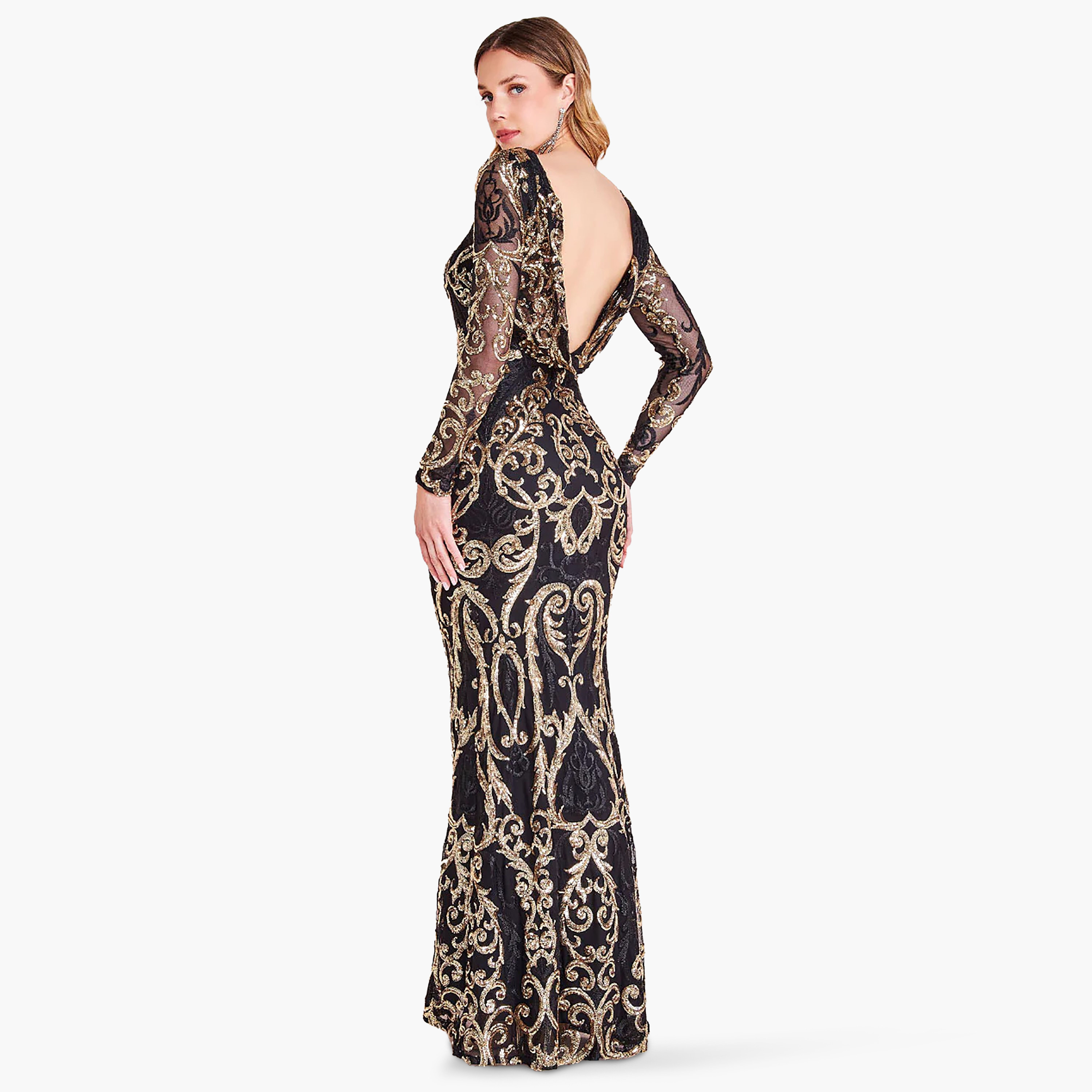 Goddiva Sequins Boat Neck Bodycon Maxi Dress-women-clothing-dresses-image-2