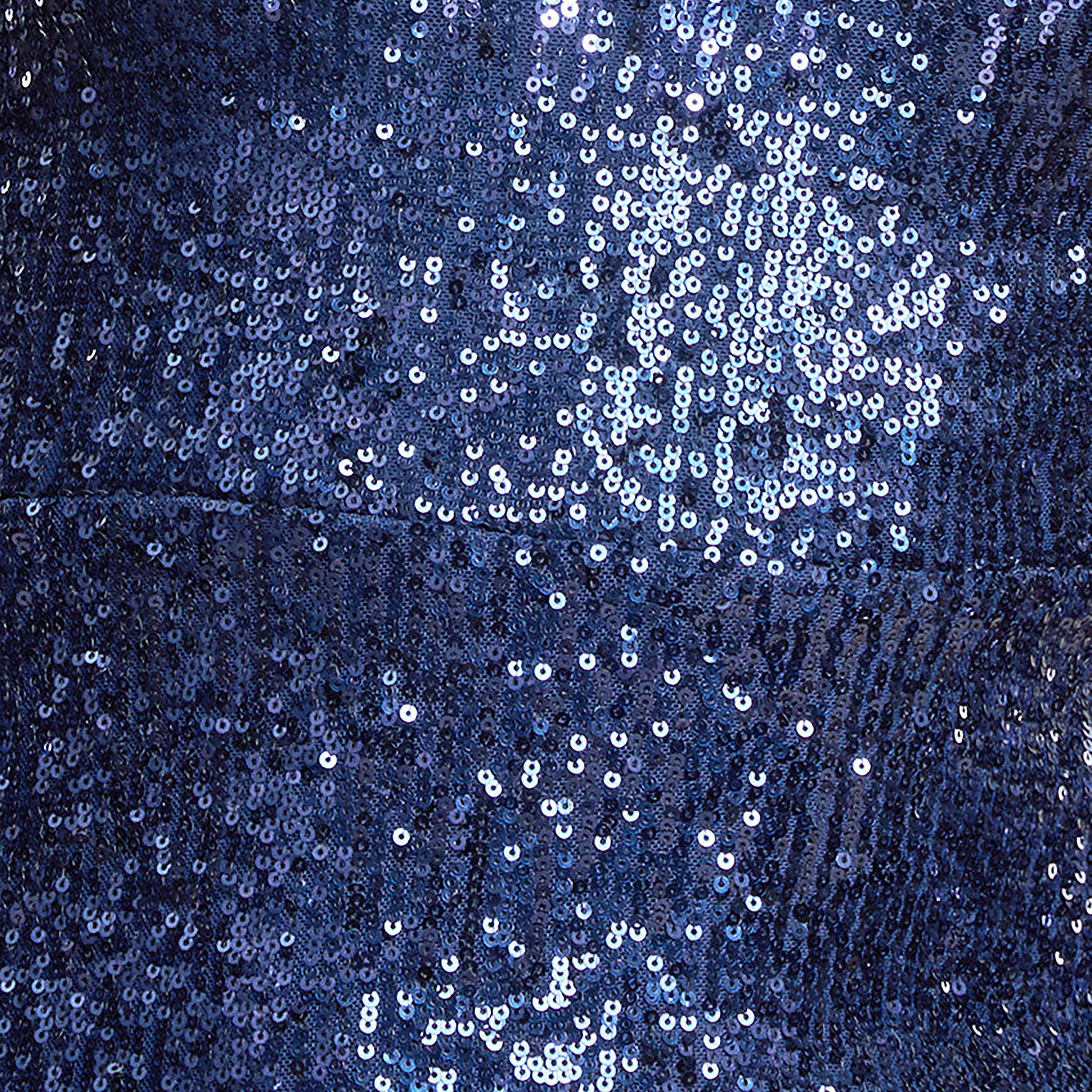 Goddiva Navy Aztec Sequins Work Evening Women's Mermaid Gown-women-clothing-dresses-image-4