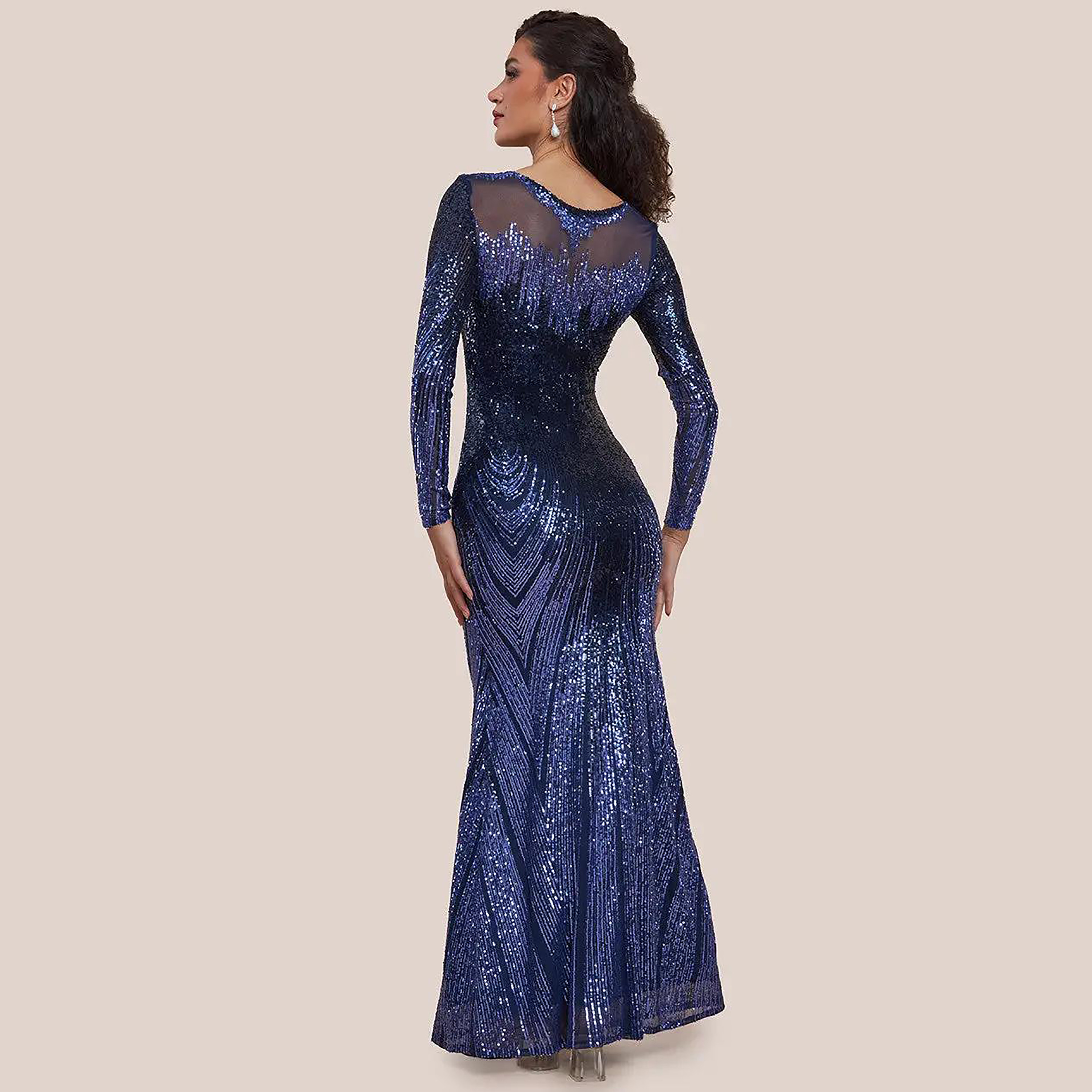 Goddiva Sequins Round Neck Bodycon Maxi Dress-women-clothing-dresses-image-7
