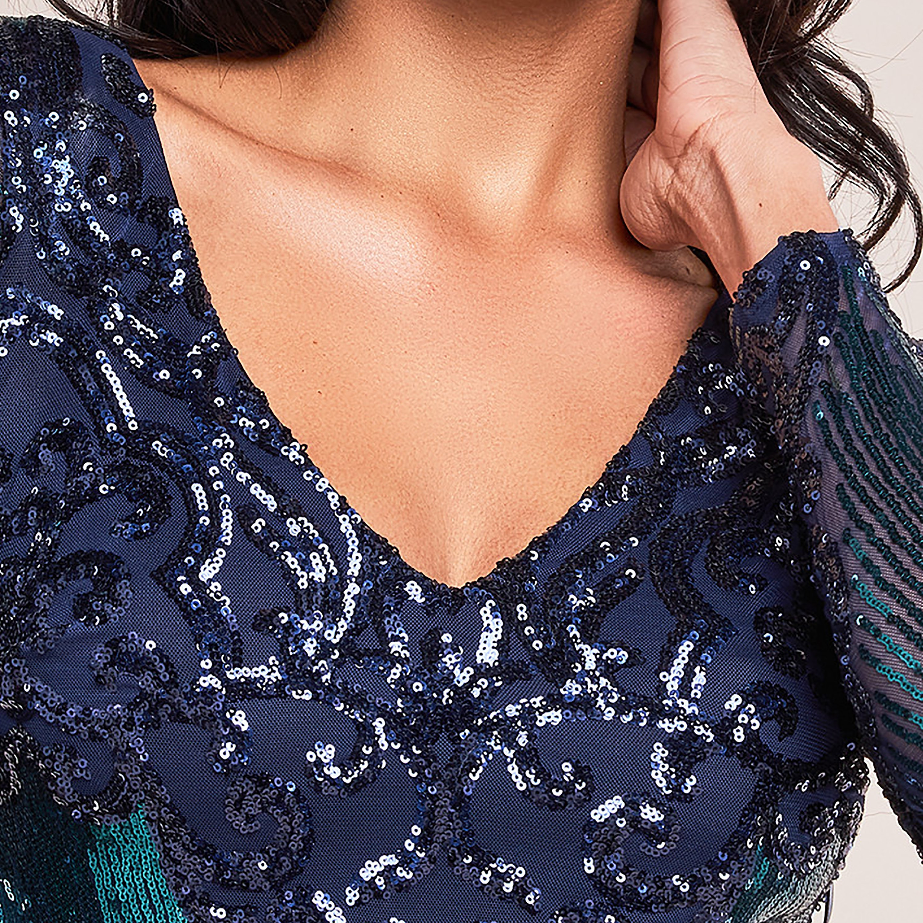Goddiva Sequins V-Neck Bodycon Midi Dress-women-clothing-dresses-image-2