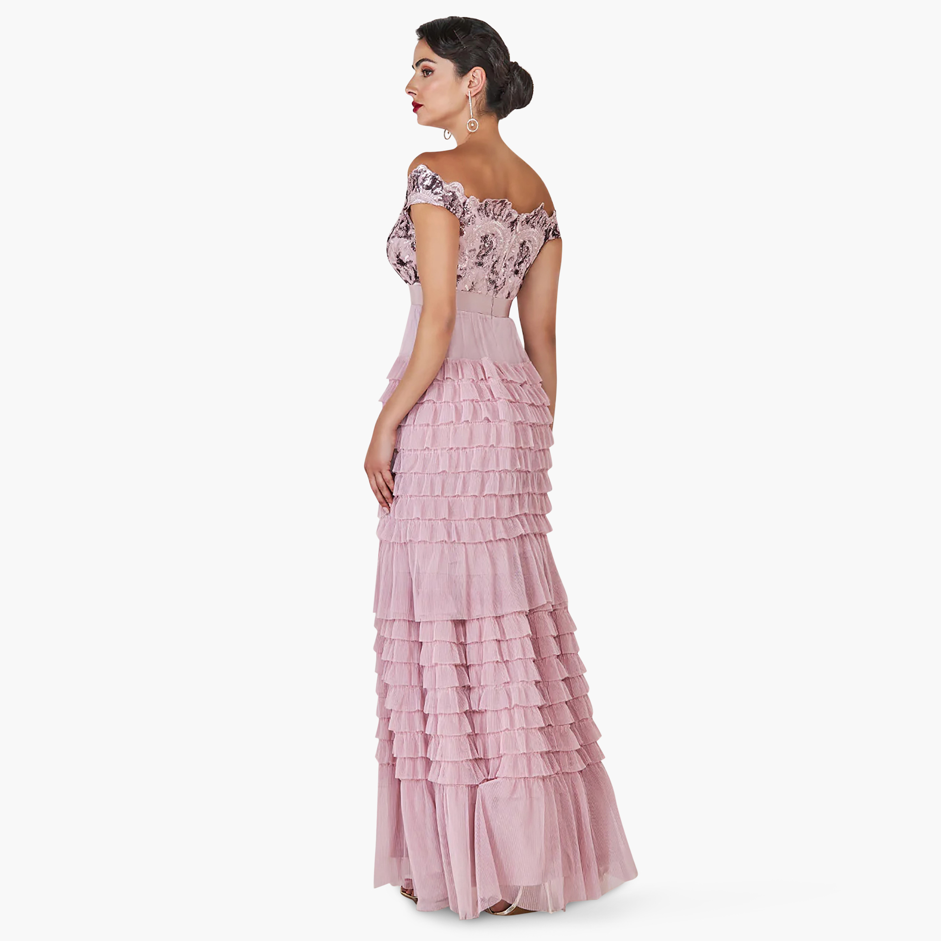 Goddiva Sequins Bardot Neck Off Shoulder Maxi Dress-women-clothing-dresses-image-2