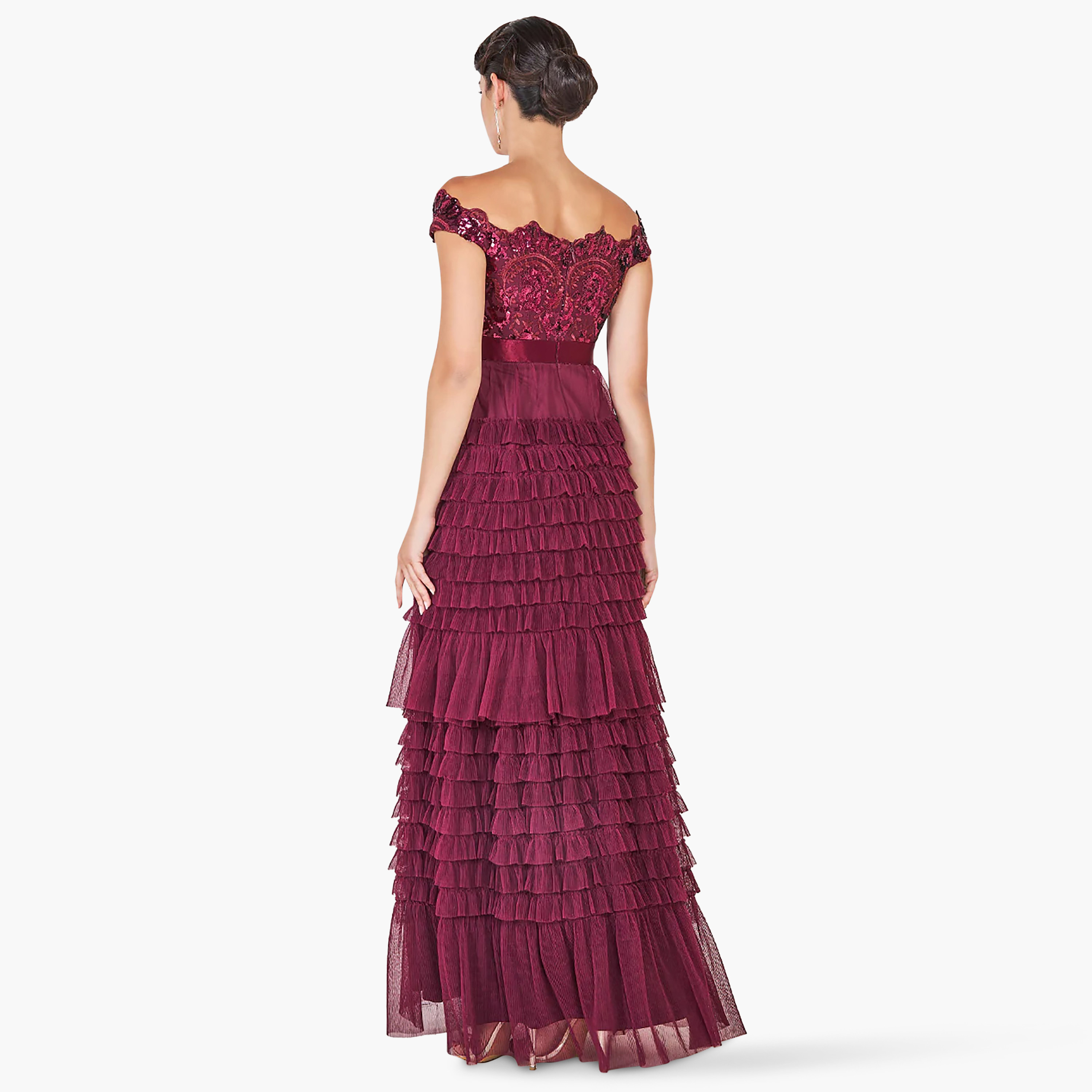 Goddiva Sequins Bardot Neck Off Shoulder Maxi Dress-women-clothing-dresses-image-8