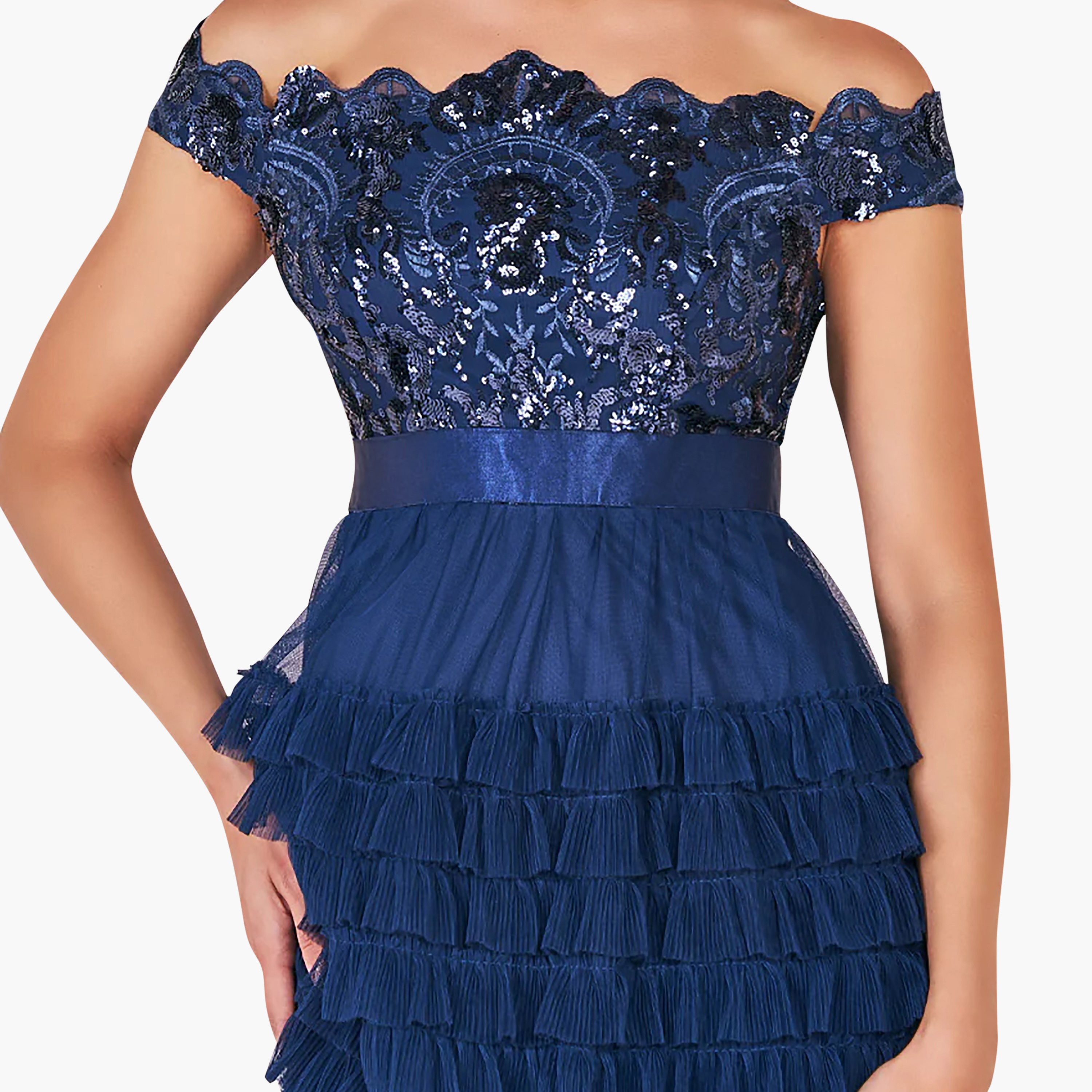 Goddiva Sequins Bardot Neck Off Shoulder Maxi Dress-women-clothing-dresses-image-6