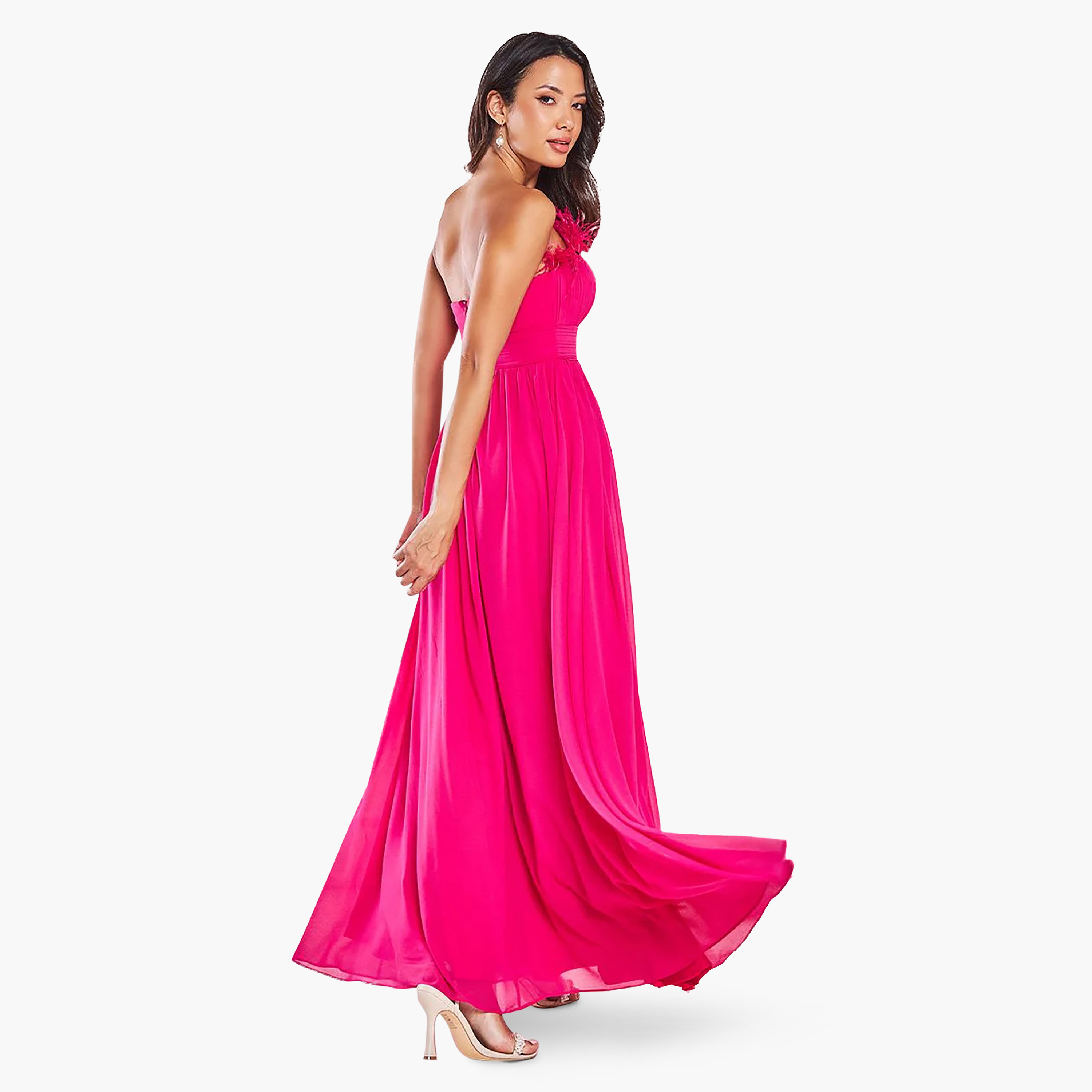 فستان ماكسي بدون أكتاف بطيات من جوديفا-women-clothing-dresses-image-2