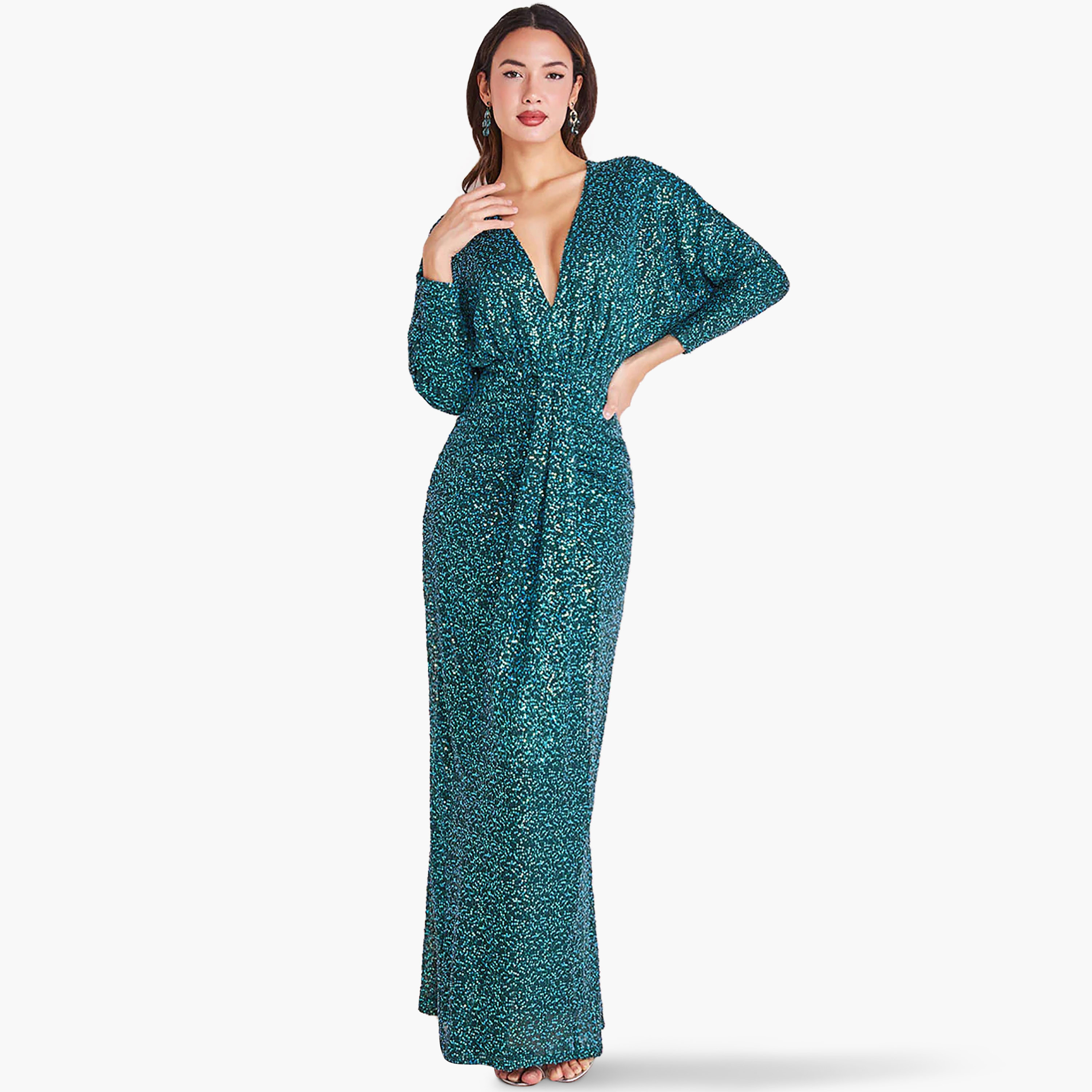 فستان ماكسي برقبة بلونج مع سكوینس من جوديفا-women-clothing-dresses-image-1