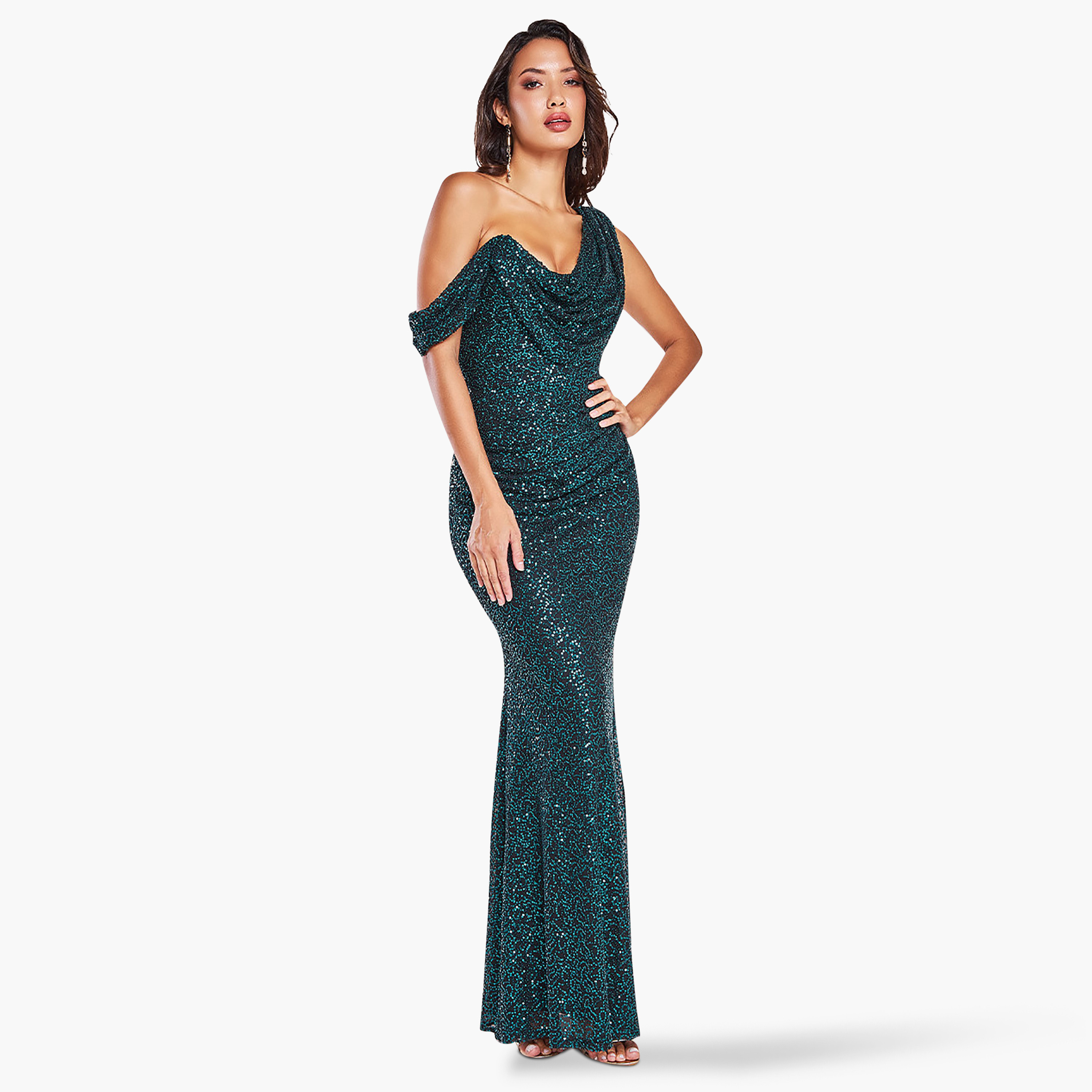 فستان ماكسي ذو كتف واحد برقبة كاول مع سكوینس من جوديفا-women-clothing-dresses-image-4