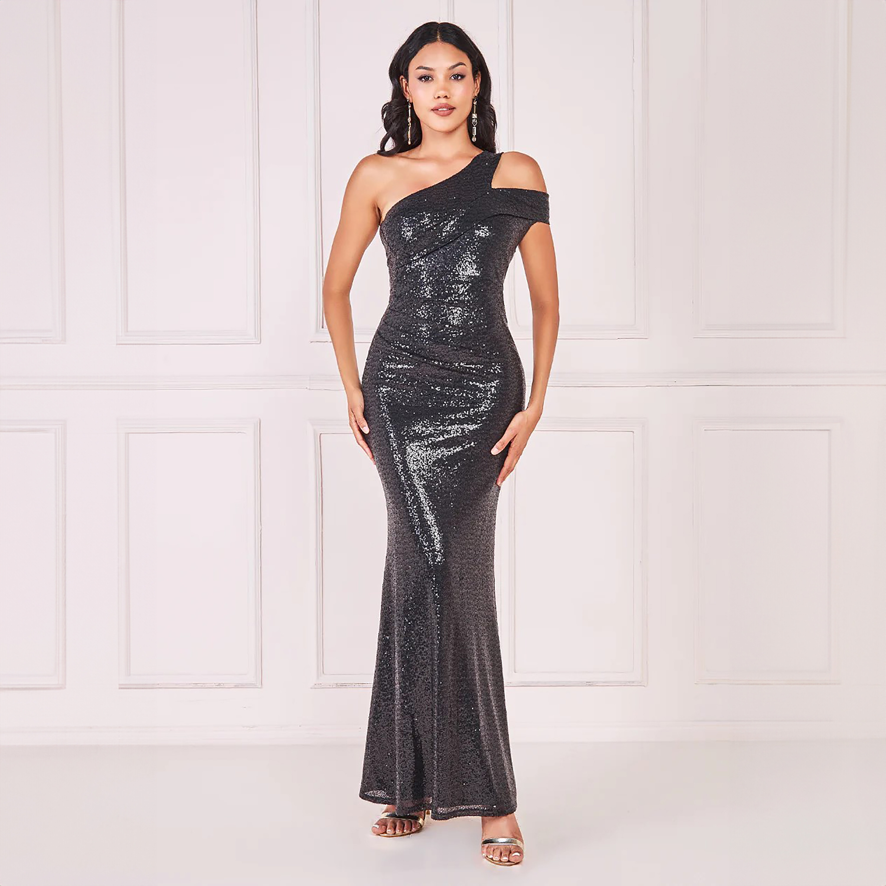 فستان بوديكون ماكسي بكتف واحد مع سكوینس من جوديفا-women-clothing-dresses-image-1