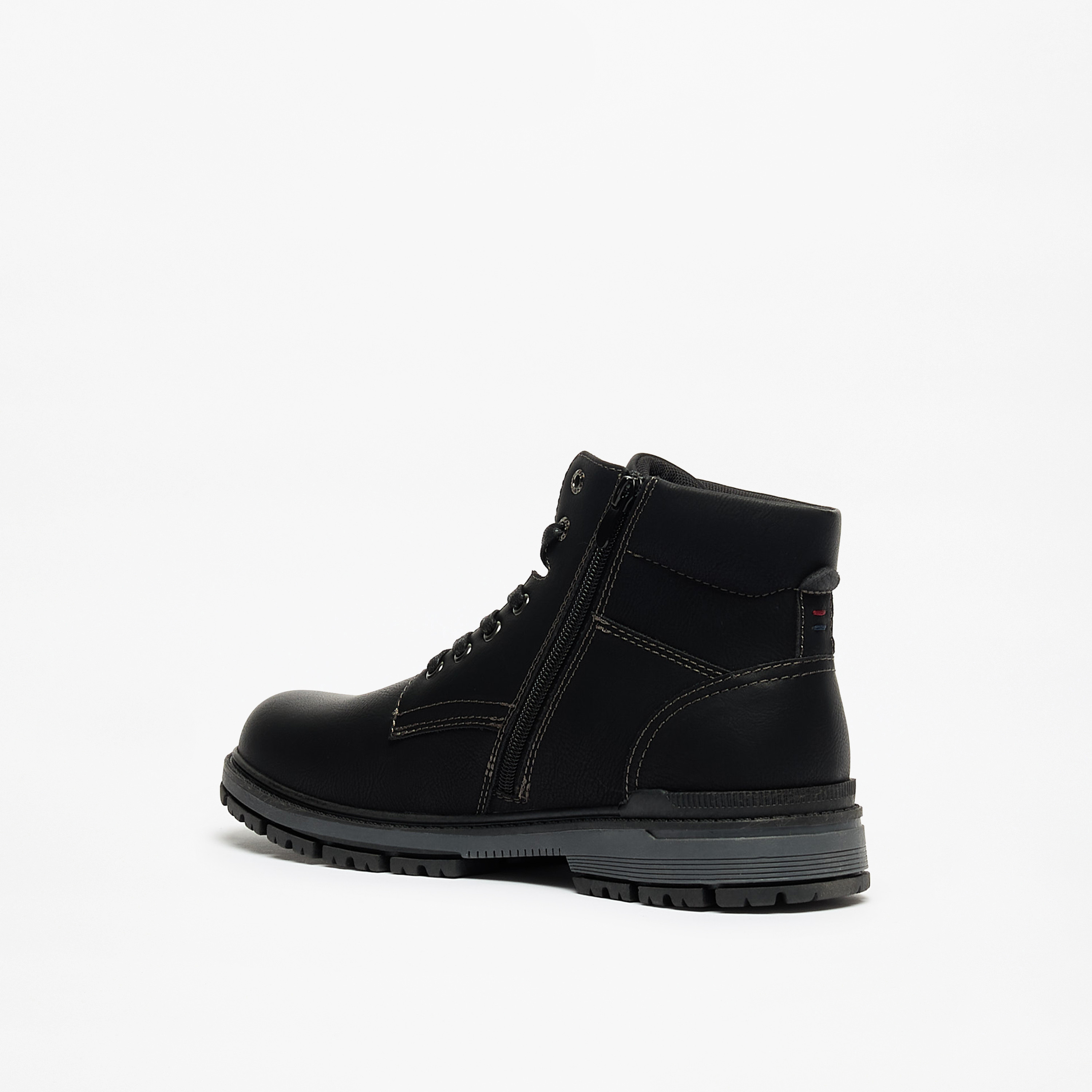 Lee Cooper Men's Solid Boots with Lace-Up Closure-men-shoes-boots-image-2