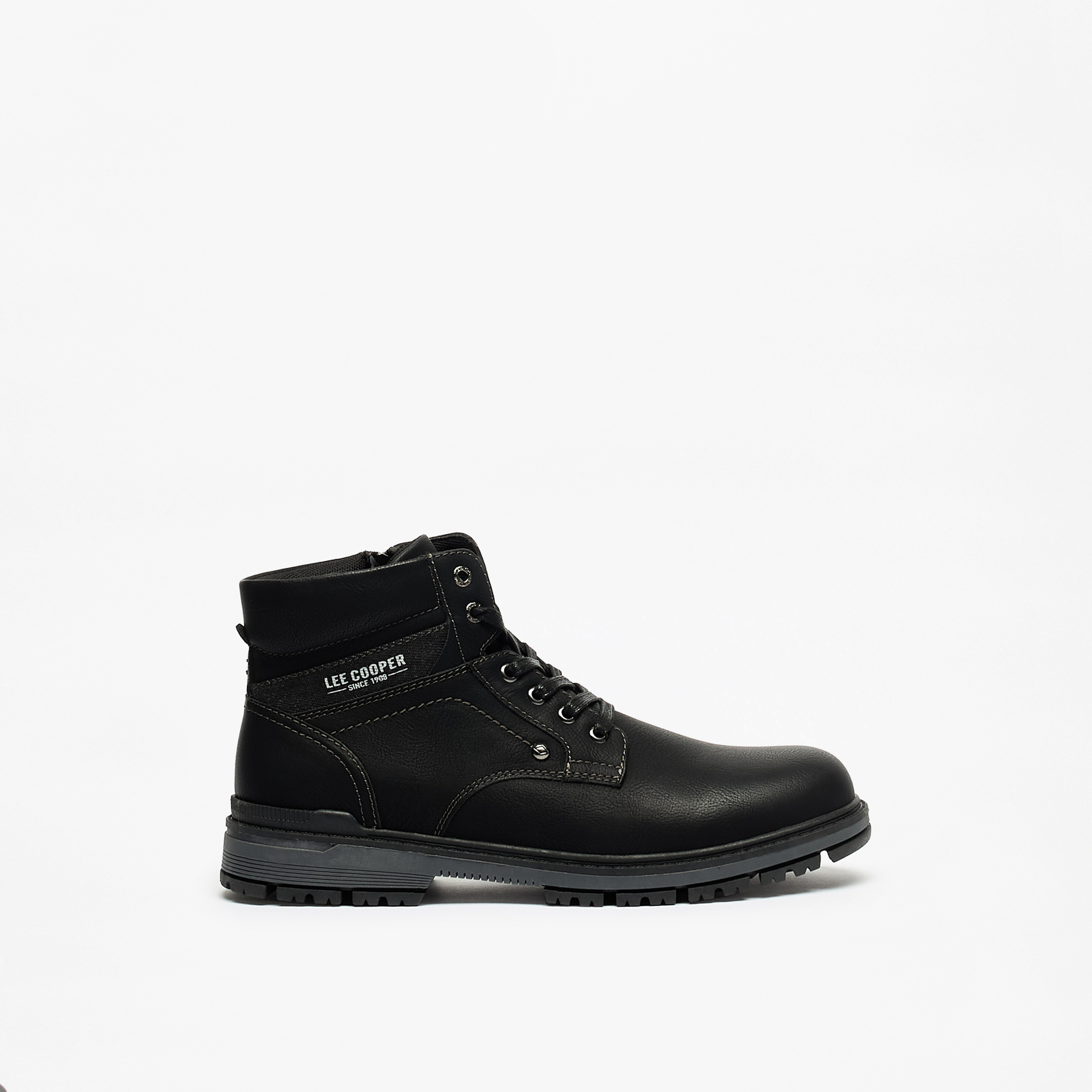Lee Cooper Men's Solid Boots with Lace-Up Closure-men-shoes-boots-image-3