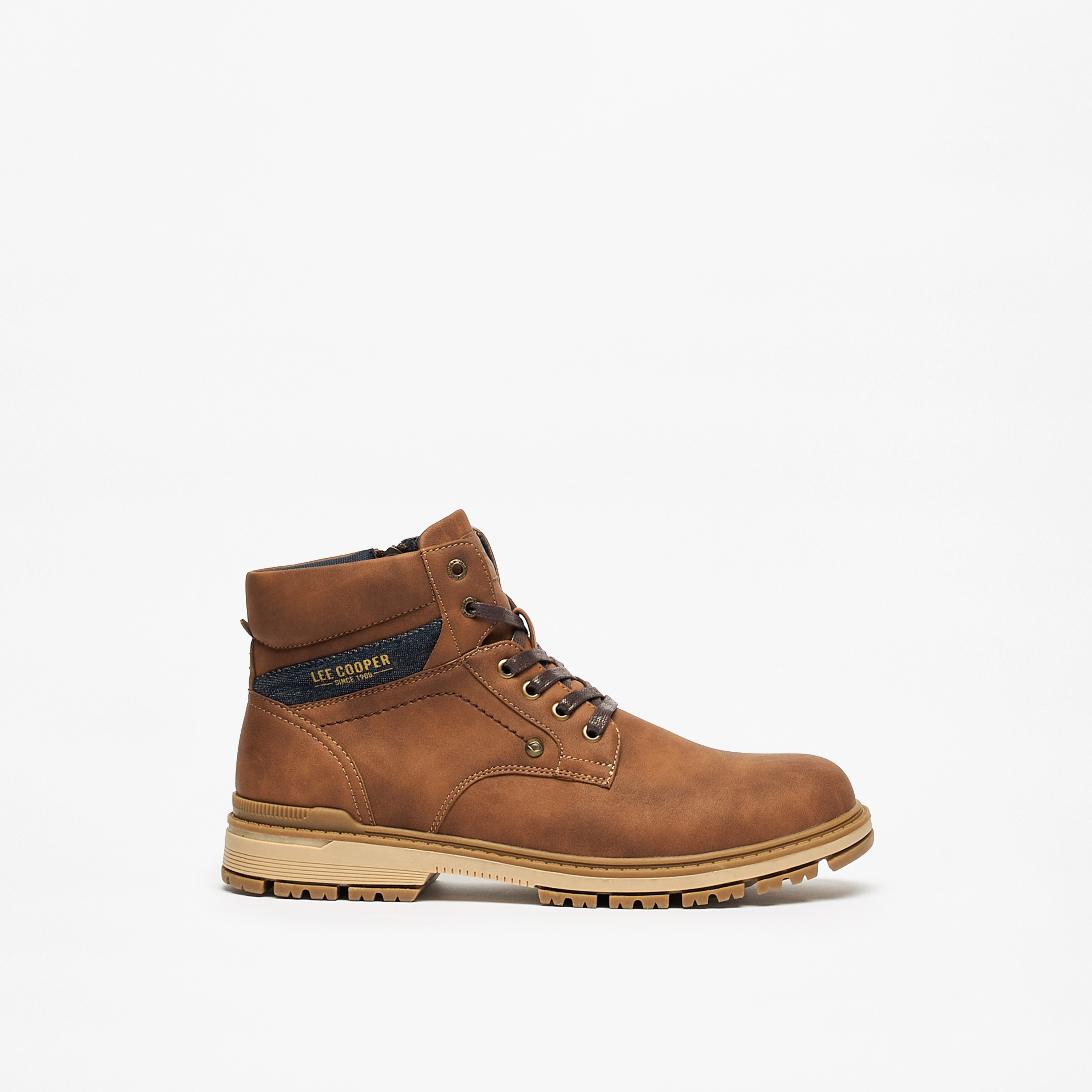 Lee Cooper Men's Solid Boots with Lace-Up Closure-men-shoes-boots-image-3