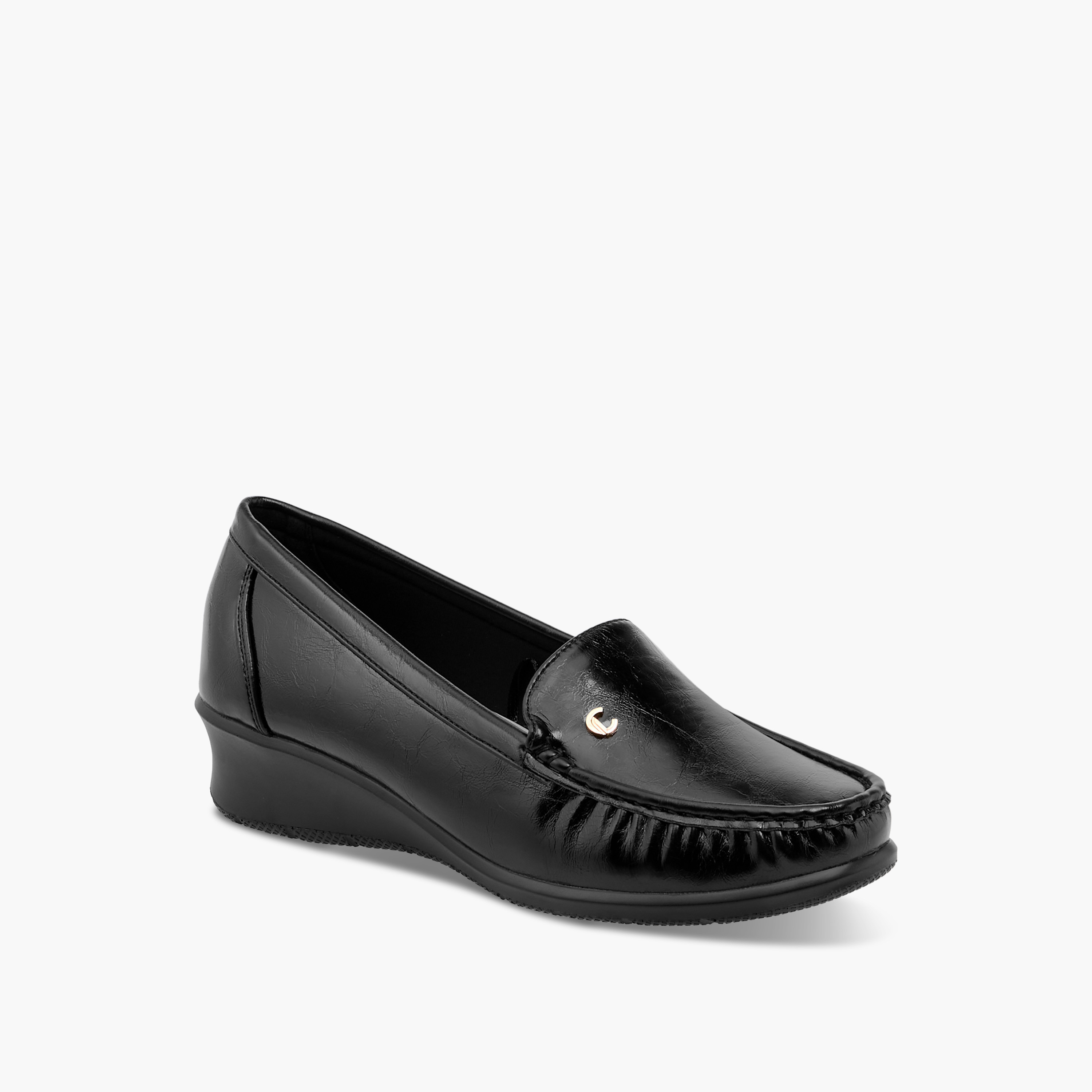 Le Confort Solid Slip-On Loafers with Wedge Heels-women-shoes-heels-image-2