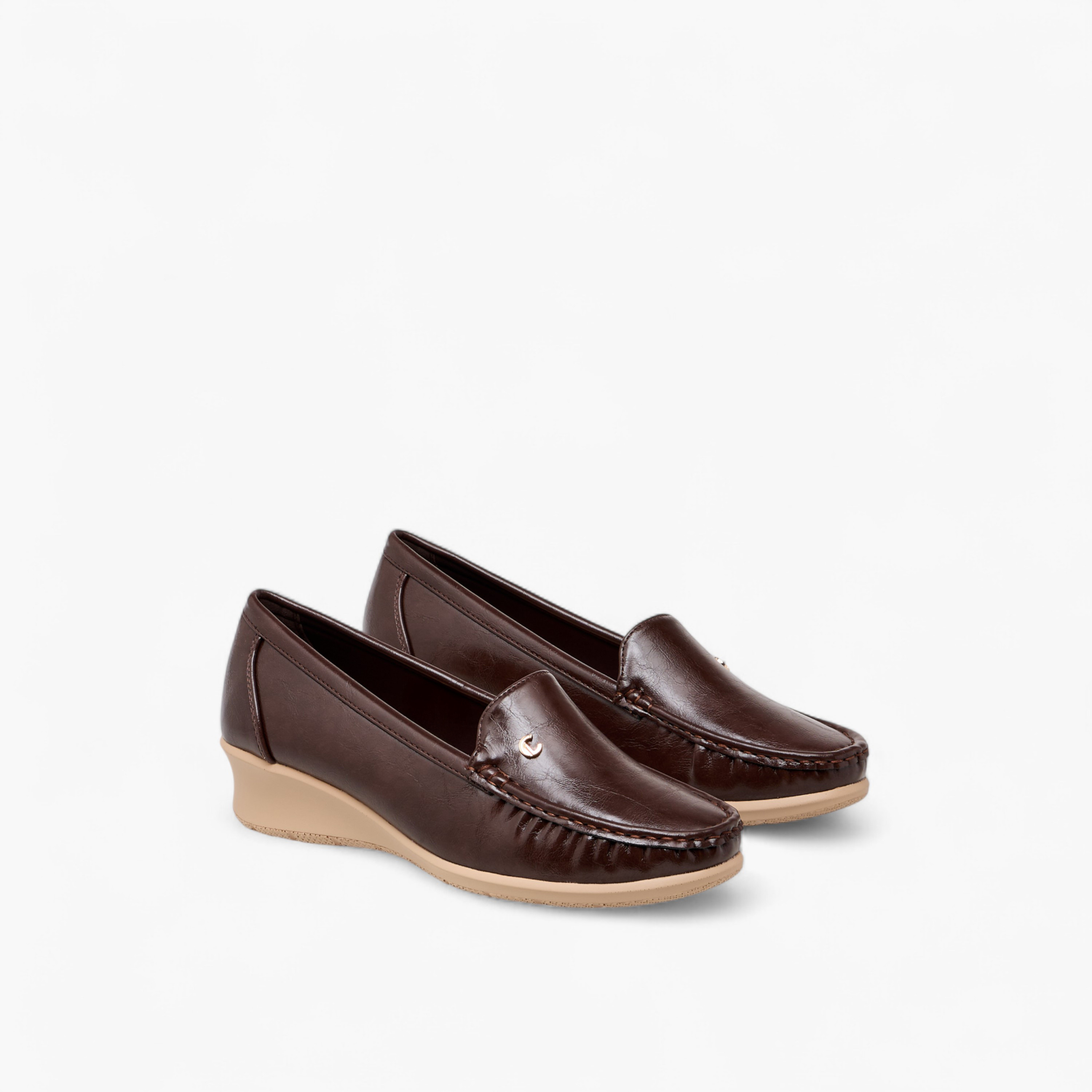 Le Confort Solid Slip-On Loafers with Wedge Heels-women-shoes-heels-image-7