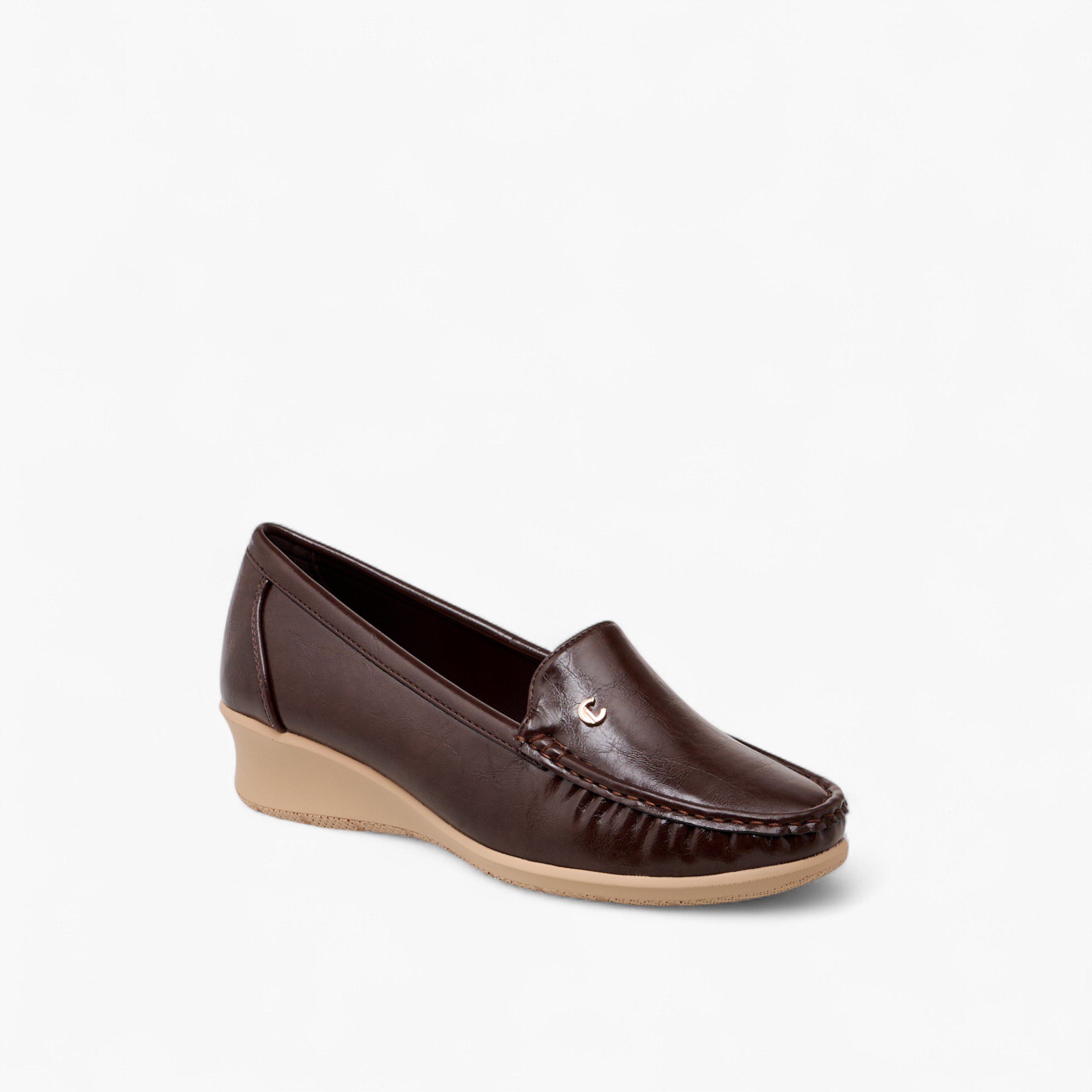 Le Confort Solid Slip-On Loafers with Wedge Heels-women-shoes-loafersandmoccasins-image-2