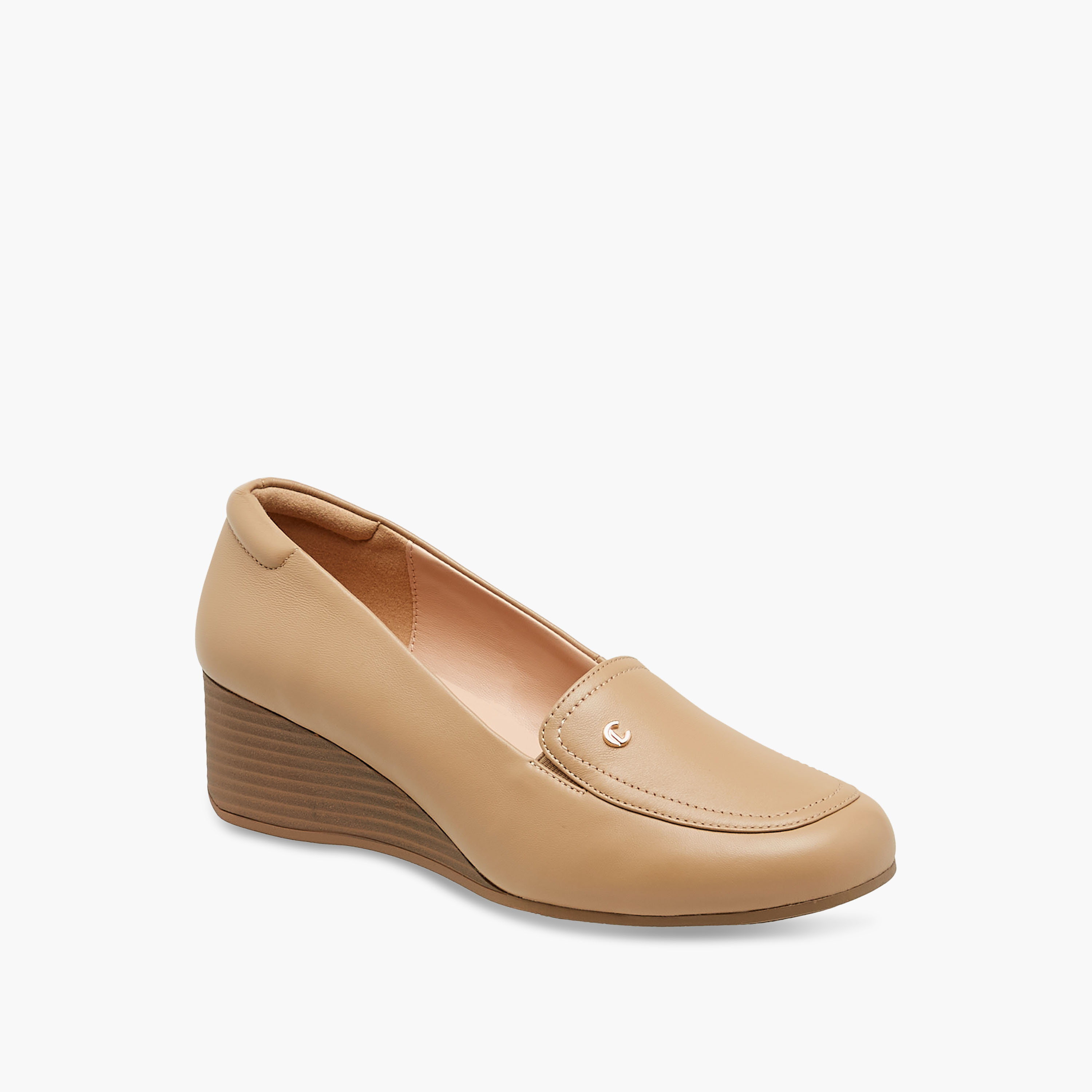 حذاء سهل الارتداء سادة بكعب ويدج من لو كونفورت-women-shoes-heels-image-8