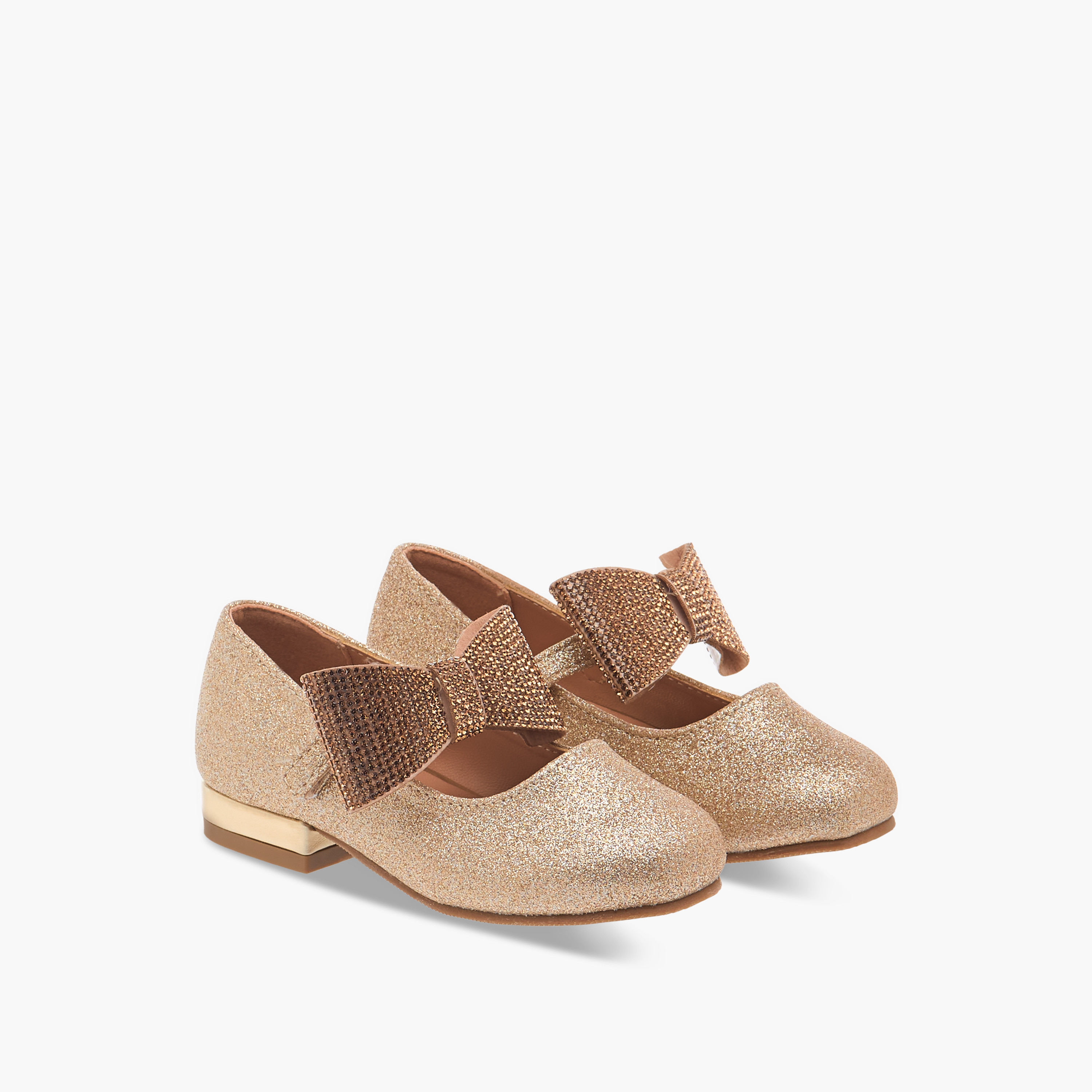حذاء باليرينا بشريط إغلاق لاصق وزينة فيونكة من فلورا بيلا-girls-shoes-ballerinas-image-1