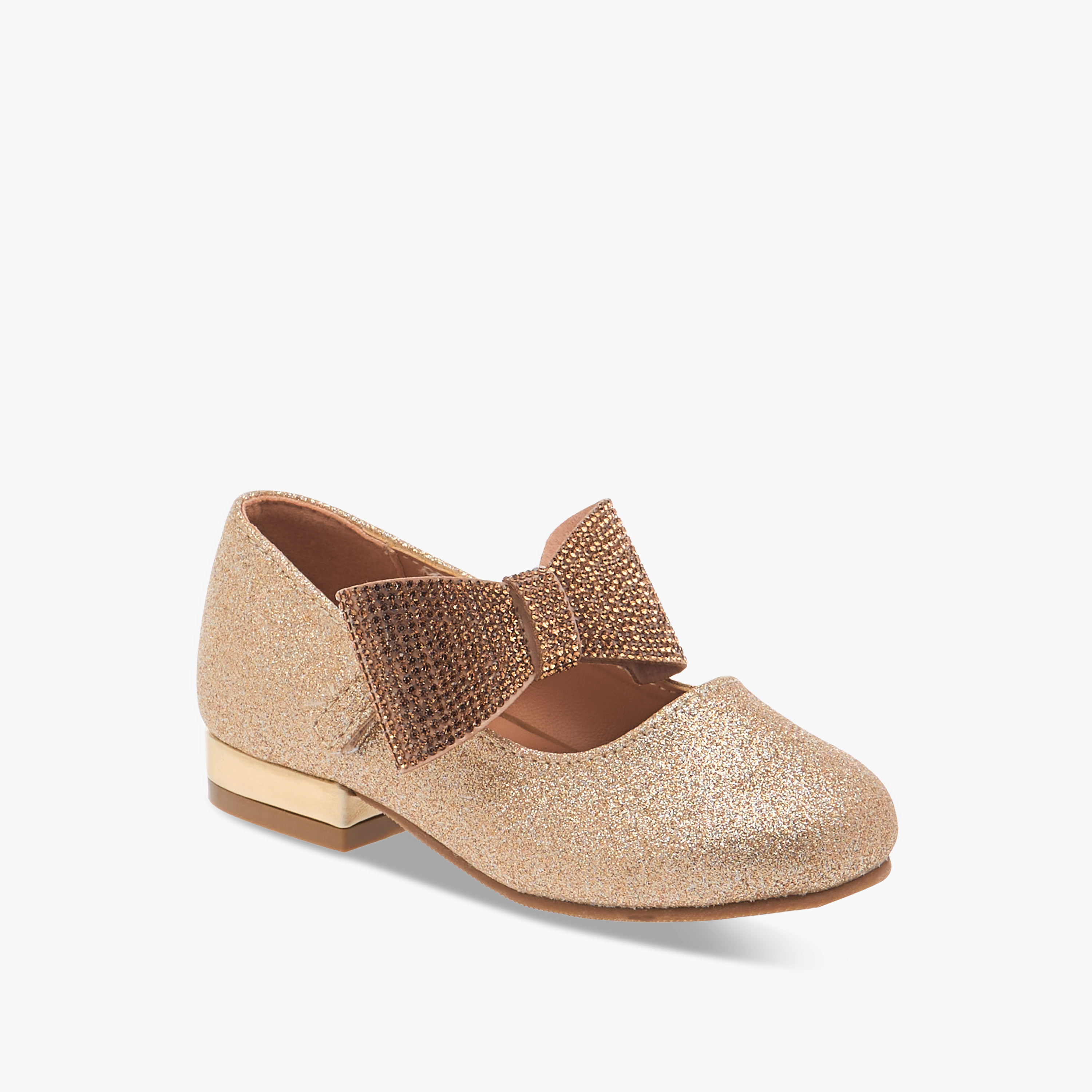 حذاء باليرينا بشريط إغلاق لاصق وزينة فيونكة من فلورا بيلا-girls-shoes-ballerinas-image-2