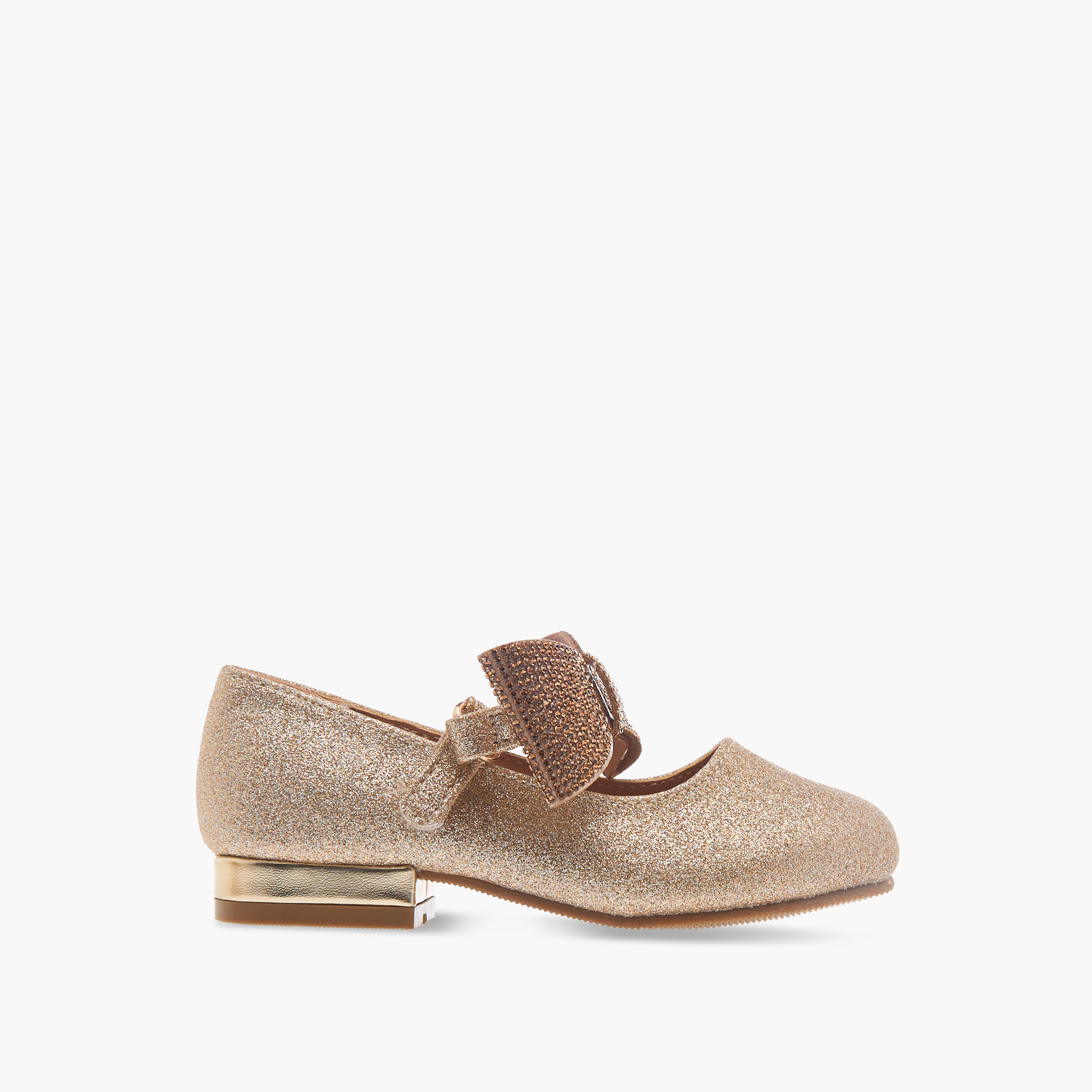 حذاء باليرينا بشريط إغلاق لاصق وزينة فيونكة من فلورا بيلا-girls-shoes-ballerinas-image-3