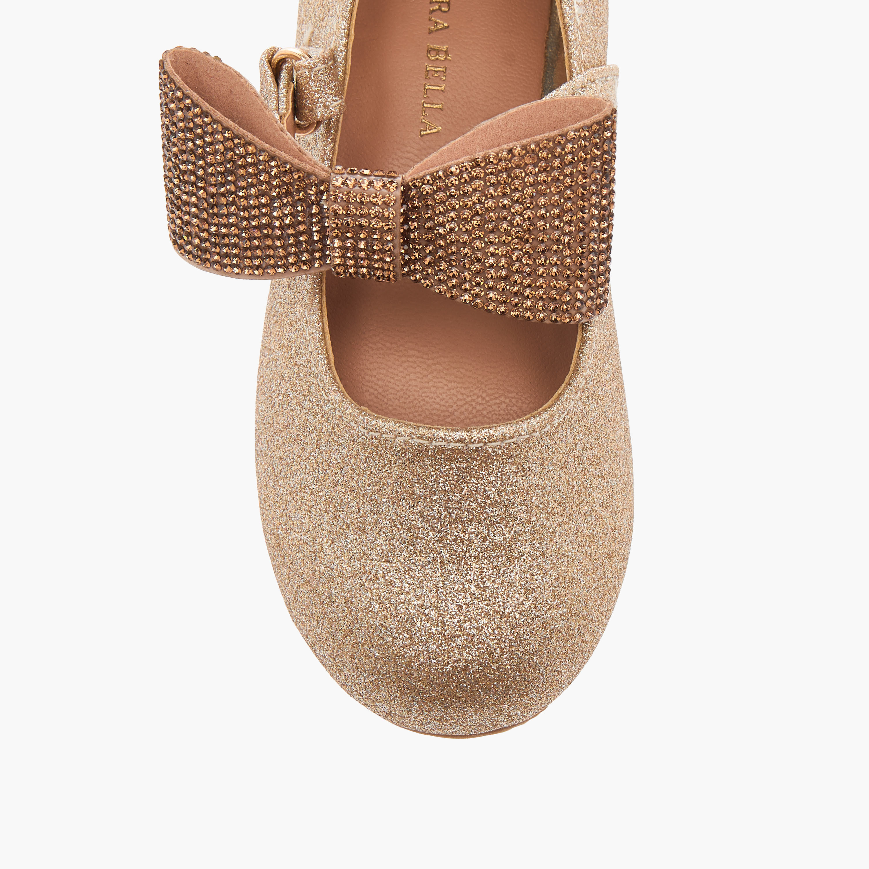 حذاء باليرينا بشريط إغلاق لاصق وزينة فيونكة من فلورا بيلا-girls-shoes-ballerinas-image-4