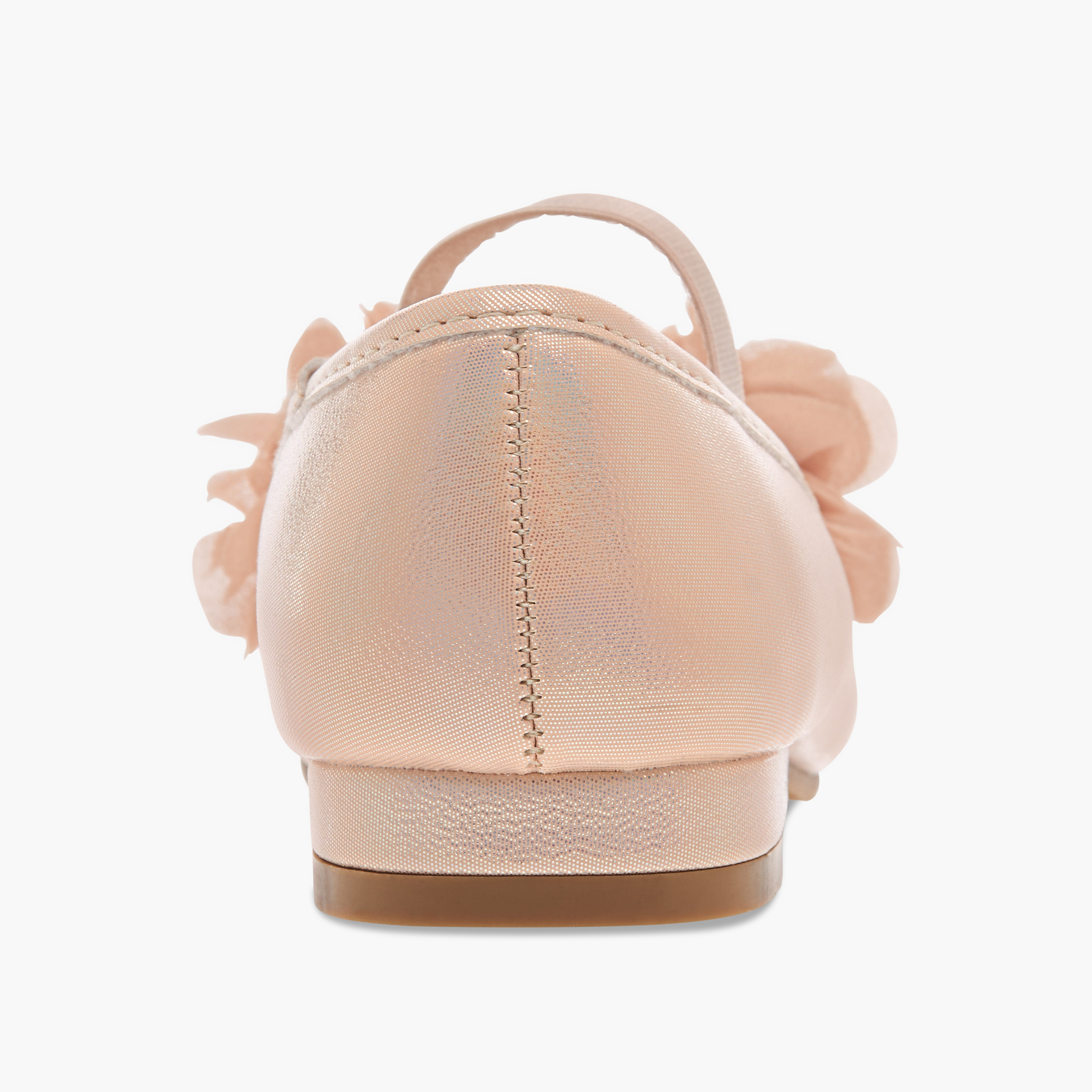 Flora Bella Flower Applique Ballerina Shoes with Elasticated Strap-girls-shoes-ballerinas-image-5