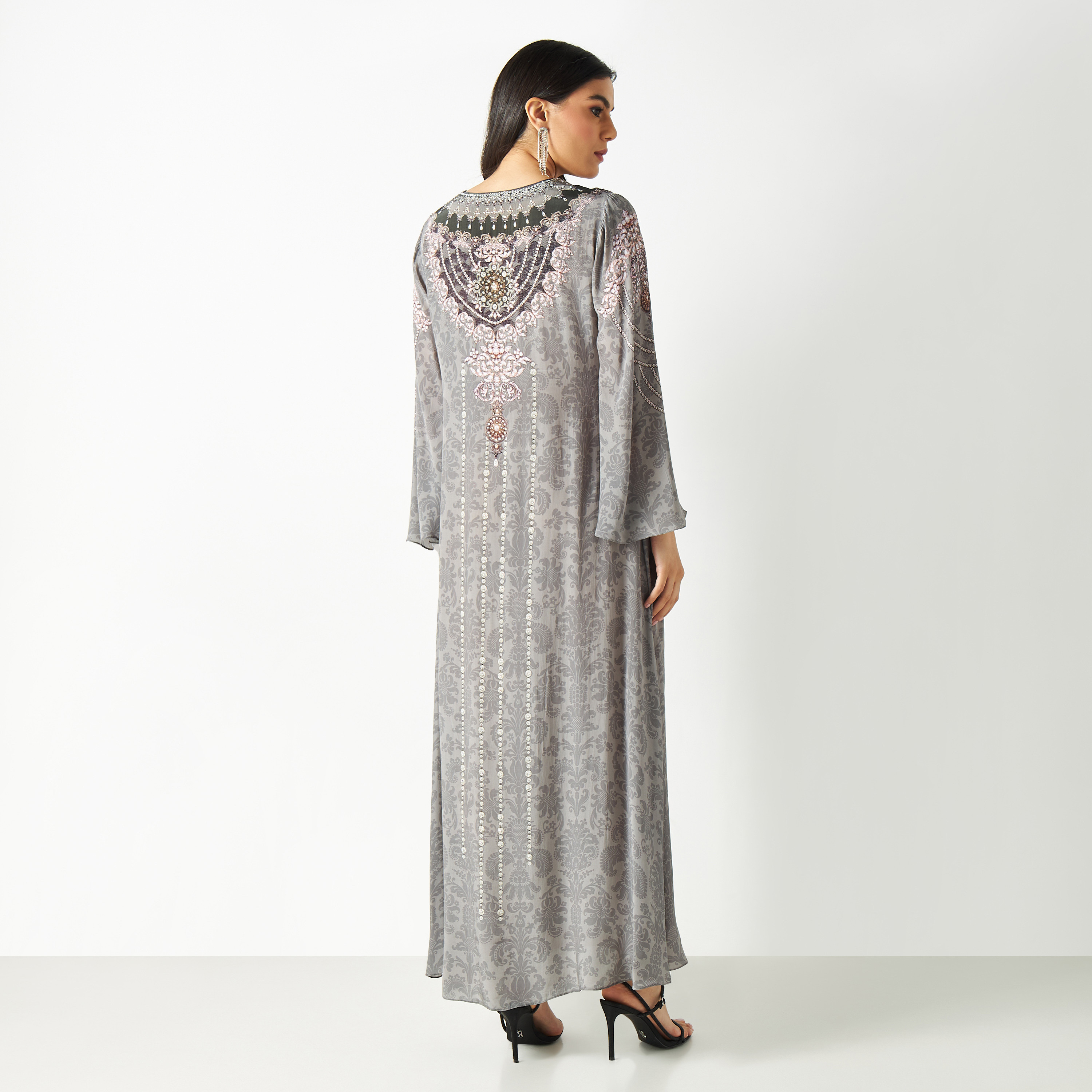 قطفان بطبعات وياقة V وأكمام واسعة-women-arabicclothing-kaftan-image-5