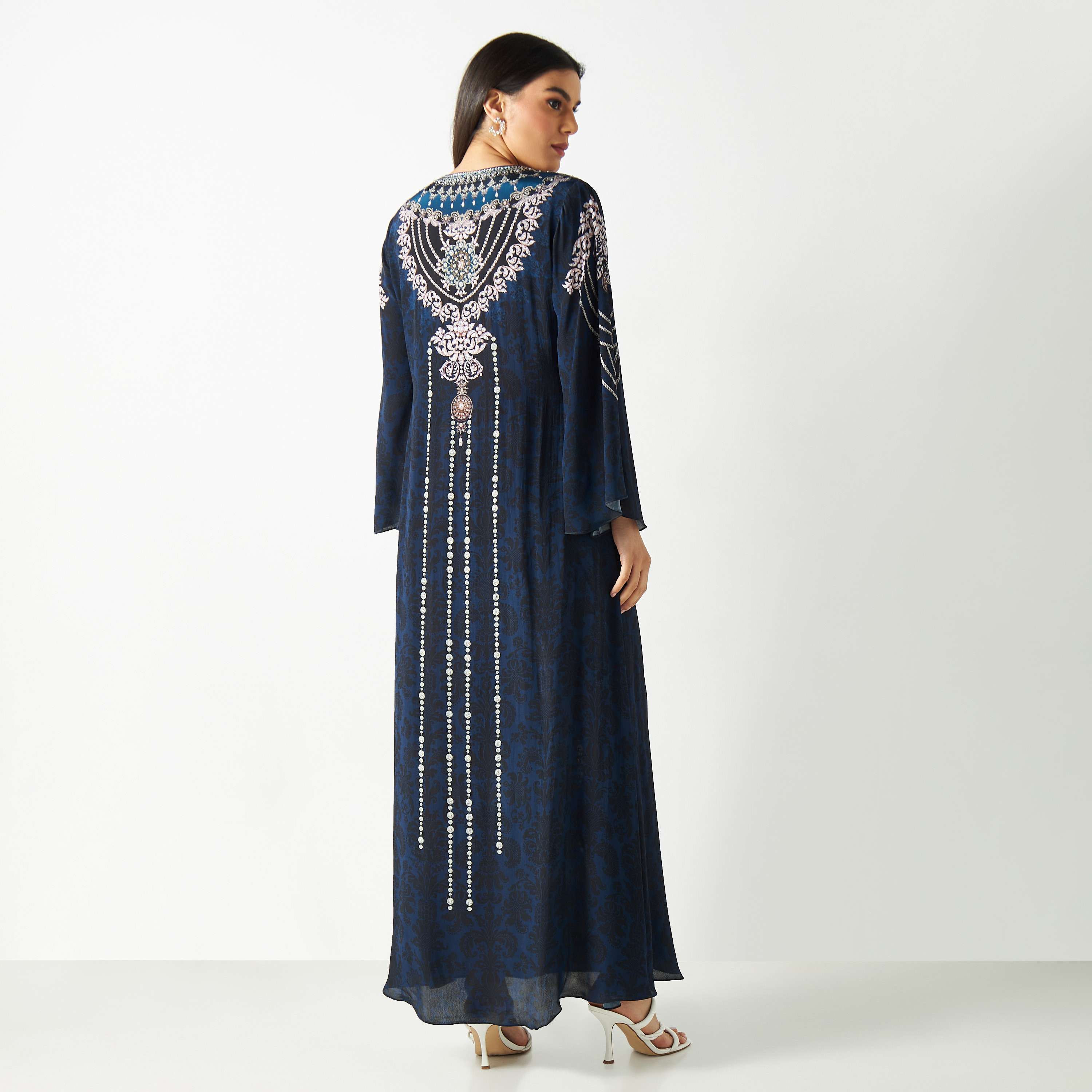 قطفان بطبعات وياقة V وأكمام واسعة-women-arabicclothing-kaftan-image-10