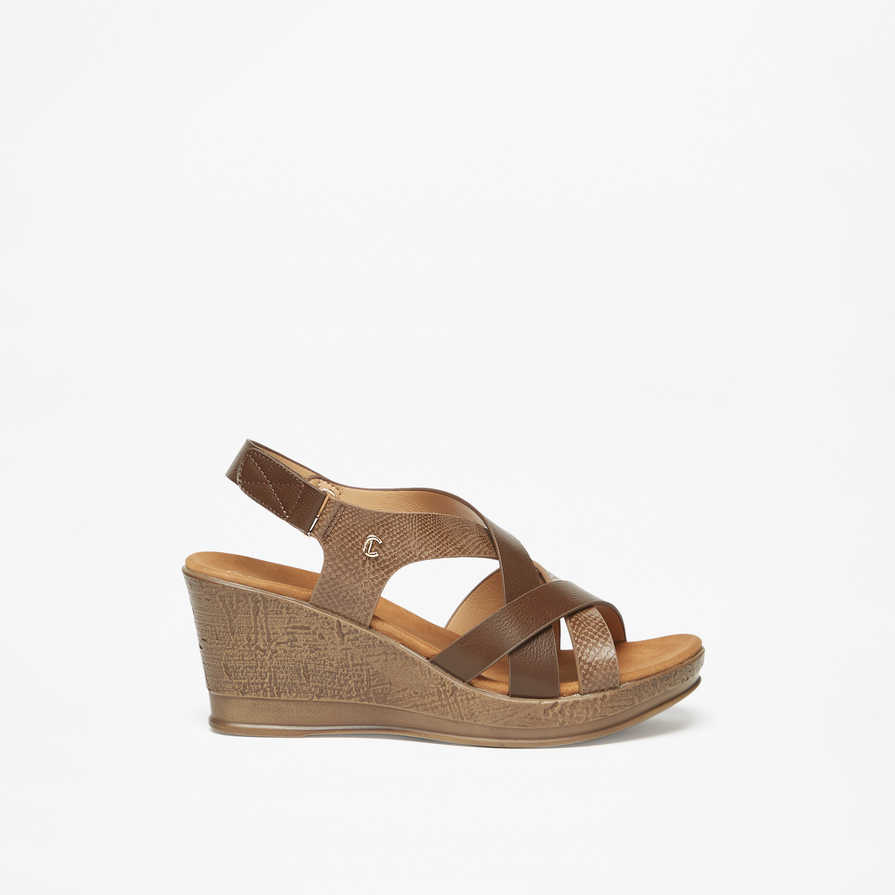 Le Confort Textured Sandals with Wedge Heels-women-shoes-sandals-heeled-image-2
