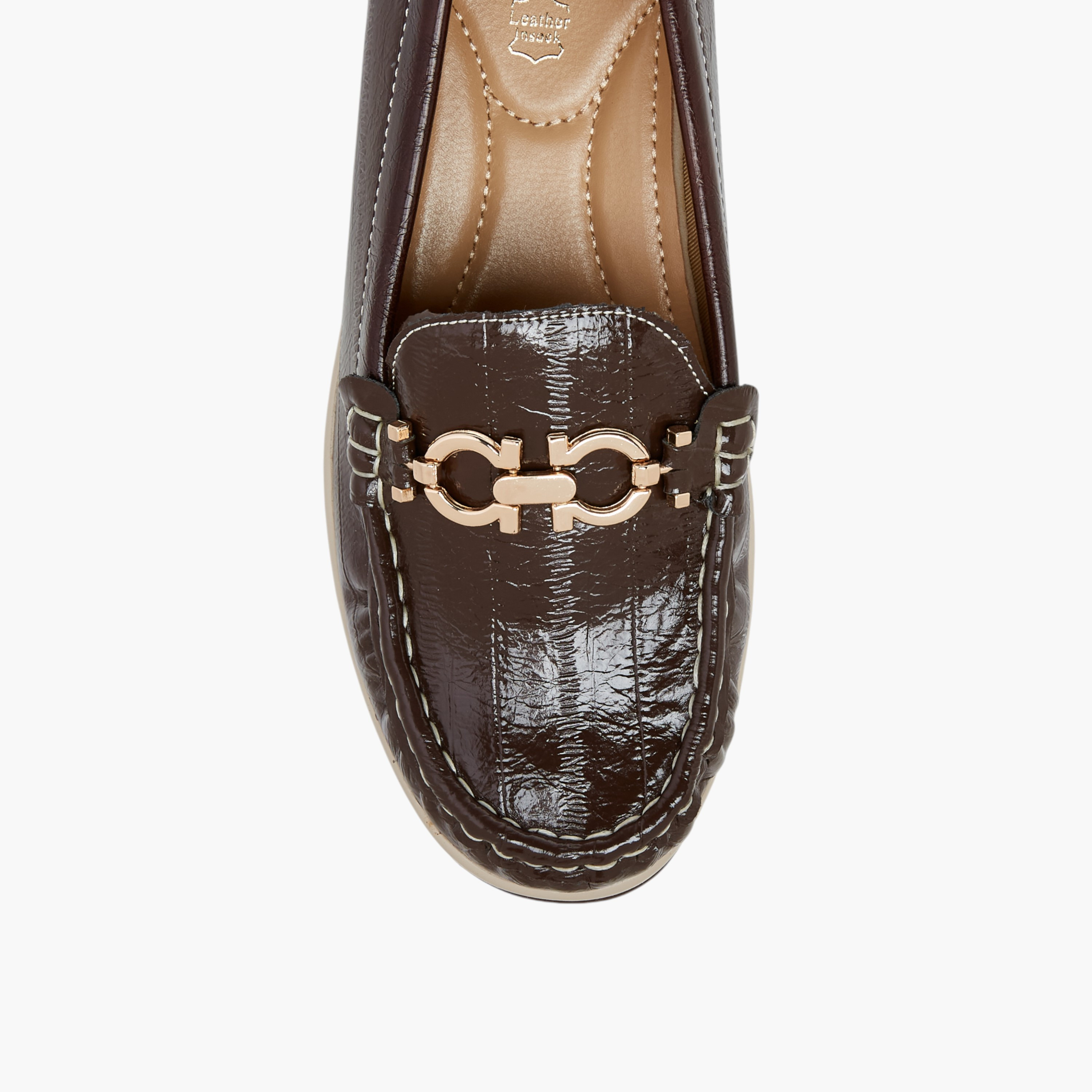 Le Confort Metallic Accent Slip-On Comfort Loafers with Wedge Heel-women-shoes-heels-image-4