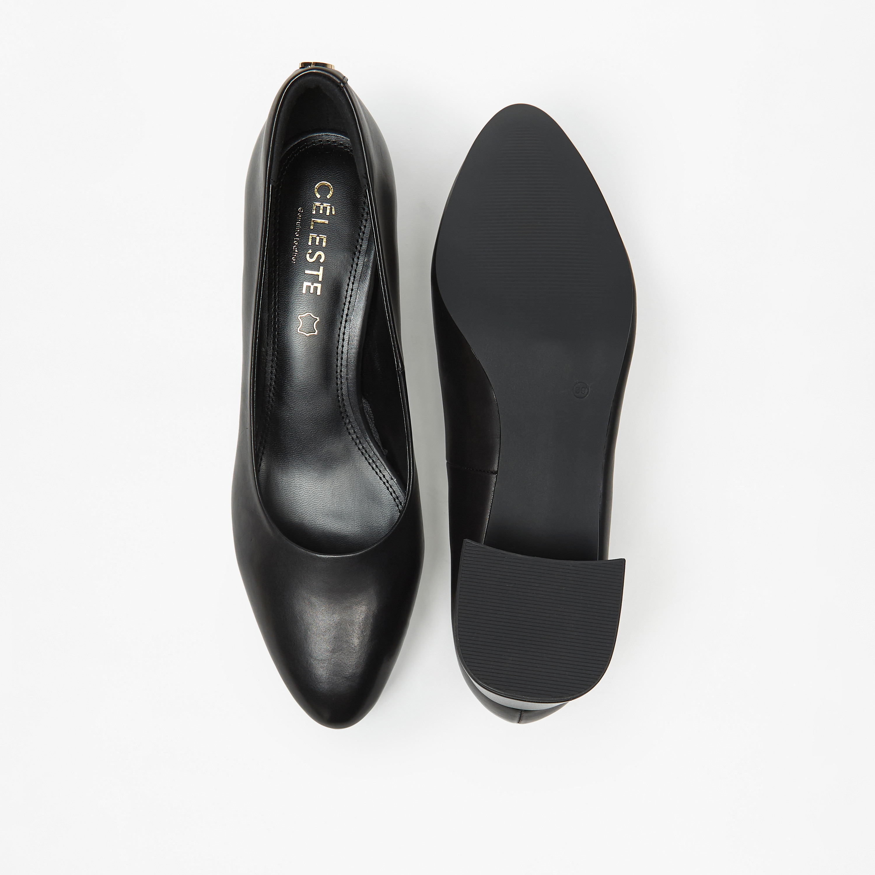 حذاء سادة الارتداء بكعب سميك للنساء من سيليست-women-shoes-heels-image-4