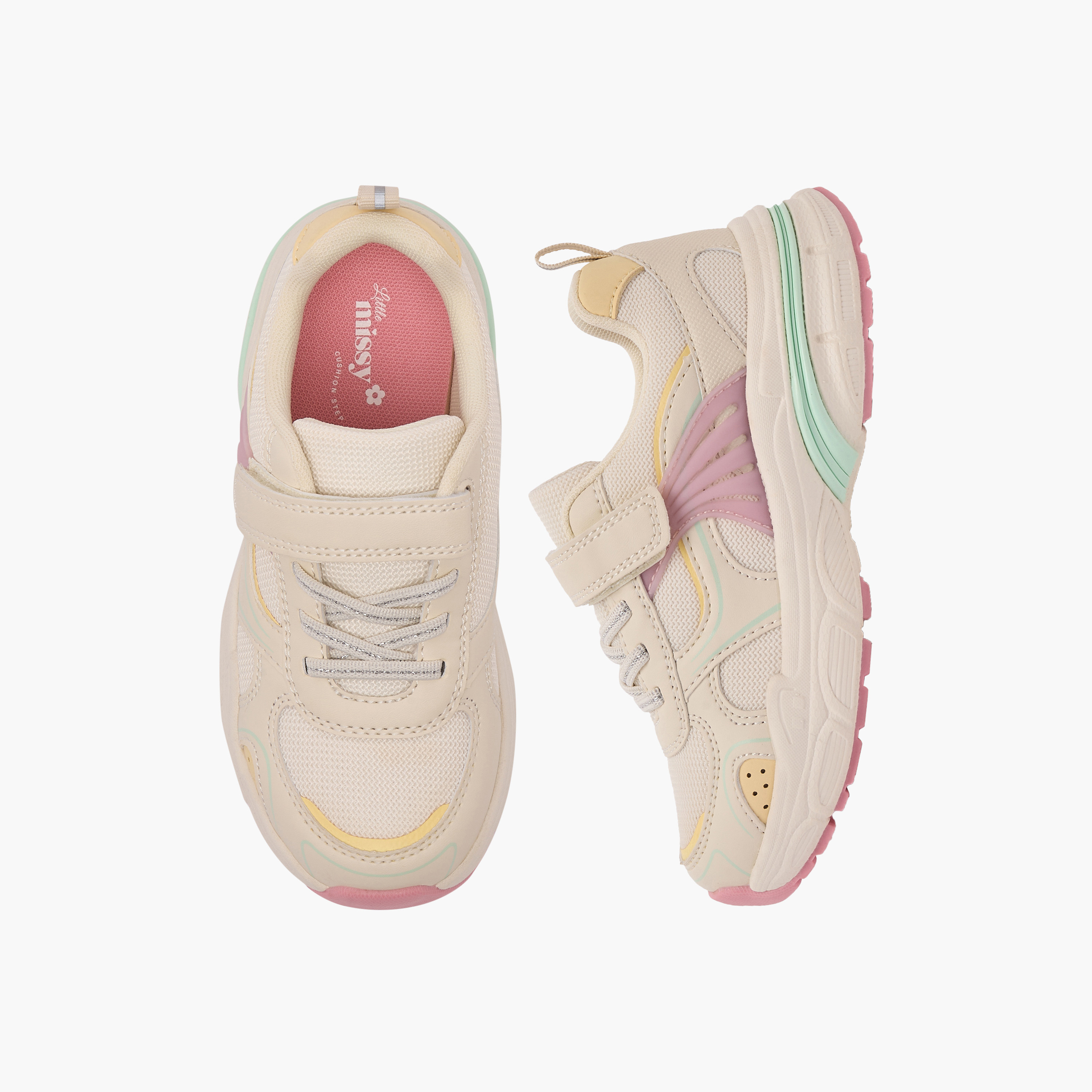 حذاء رياضي بشريط لاصق للبنات من ليتل ميسي-girls-shoes-sneakers-image-1