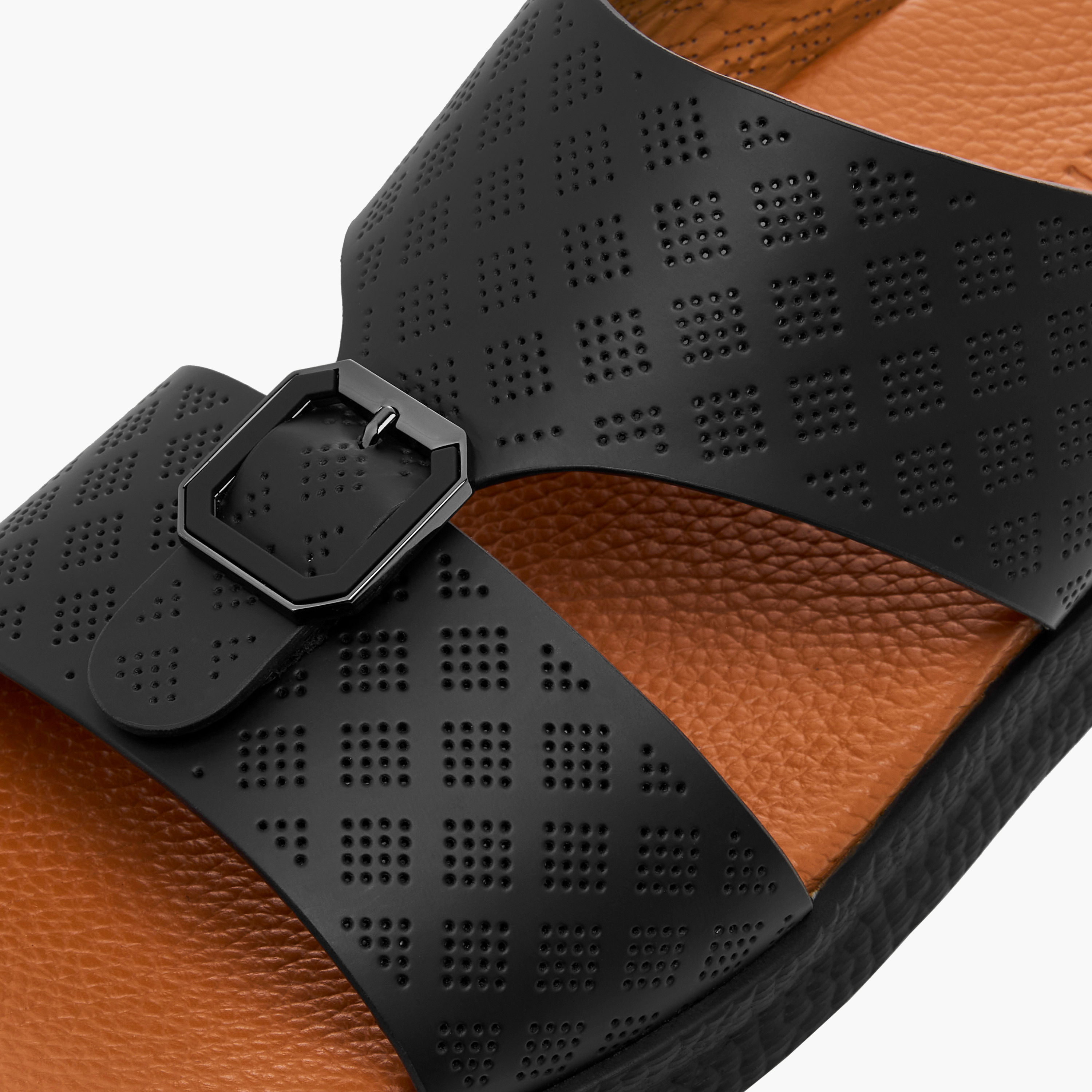 Duchini Men Perforated Strap Arabic Sandals-men-shoes-sandals-image-4