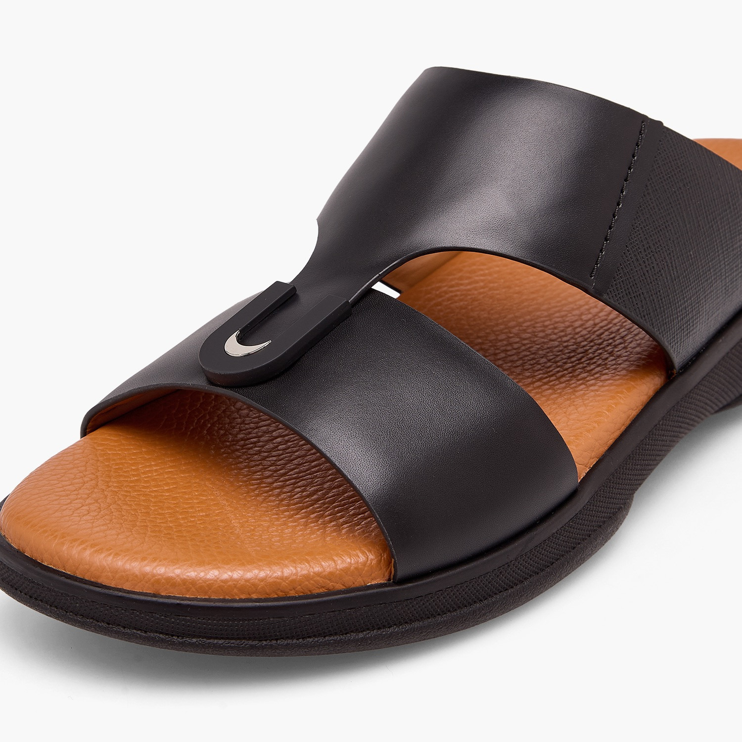Duchini Men Solid Leather Arabic Sandals-men-shoes-sandals-image-4