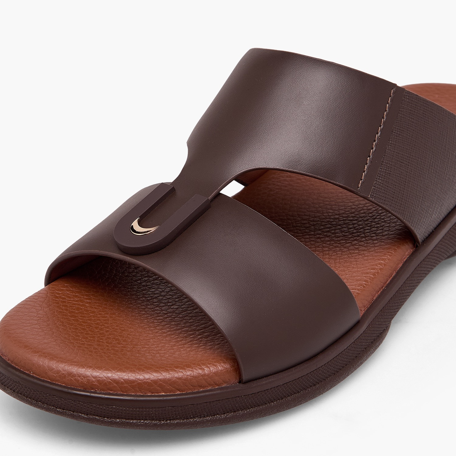 Duchini Men Solid Leather Arabic Sandals-men-shoes-sandals-image-4