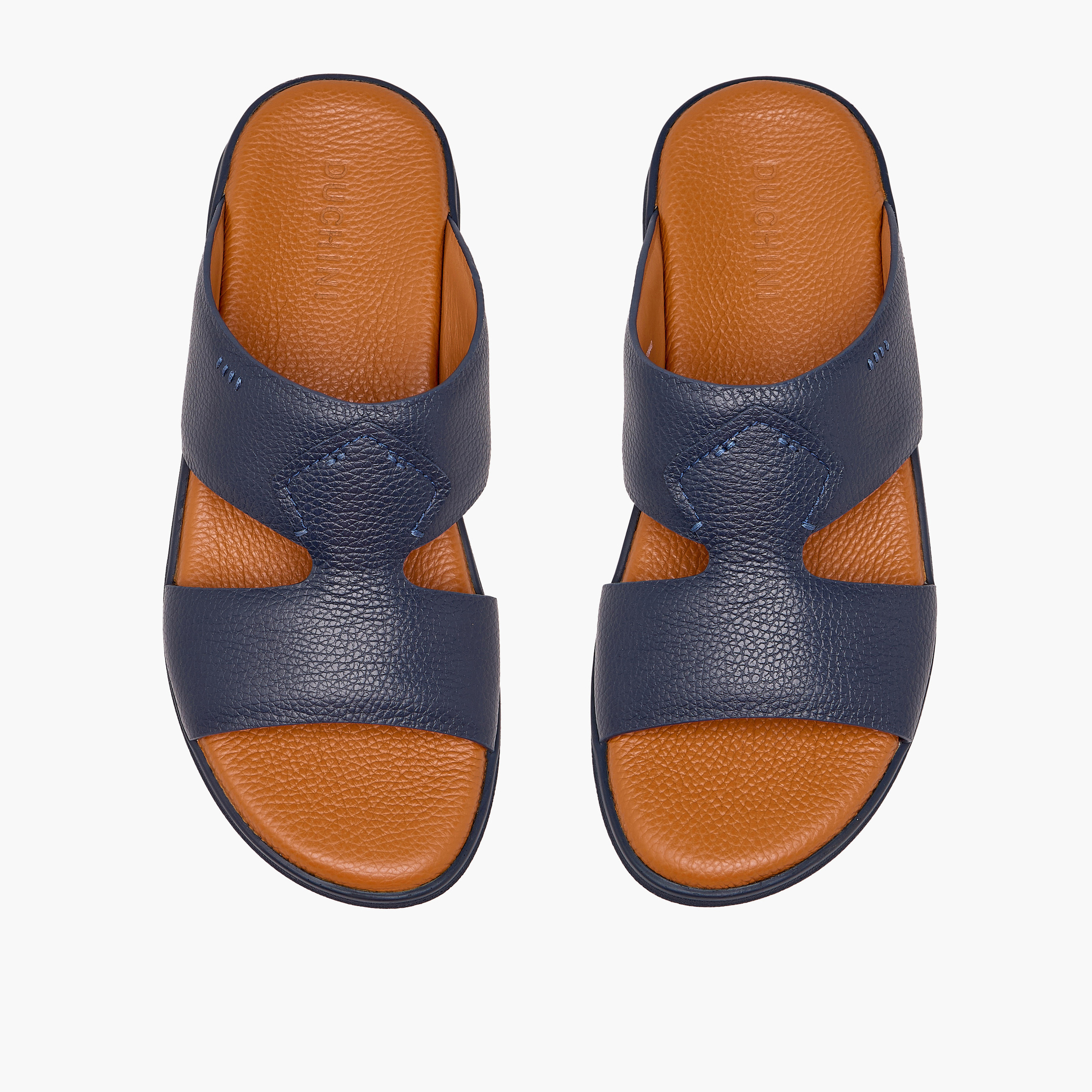 Duchini Men Textured Leather Arabic Sandals-men-shoes-sandals-image-1