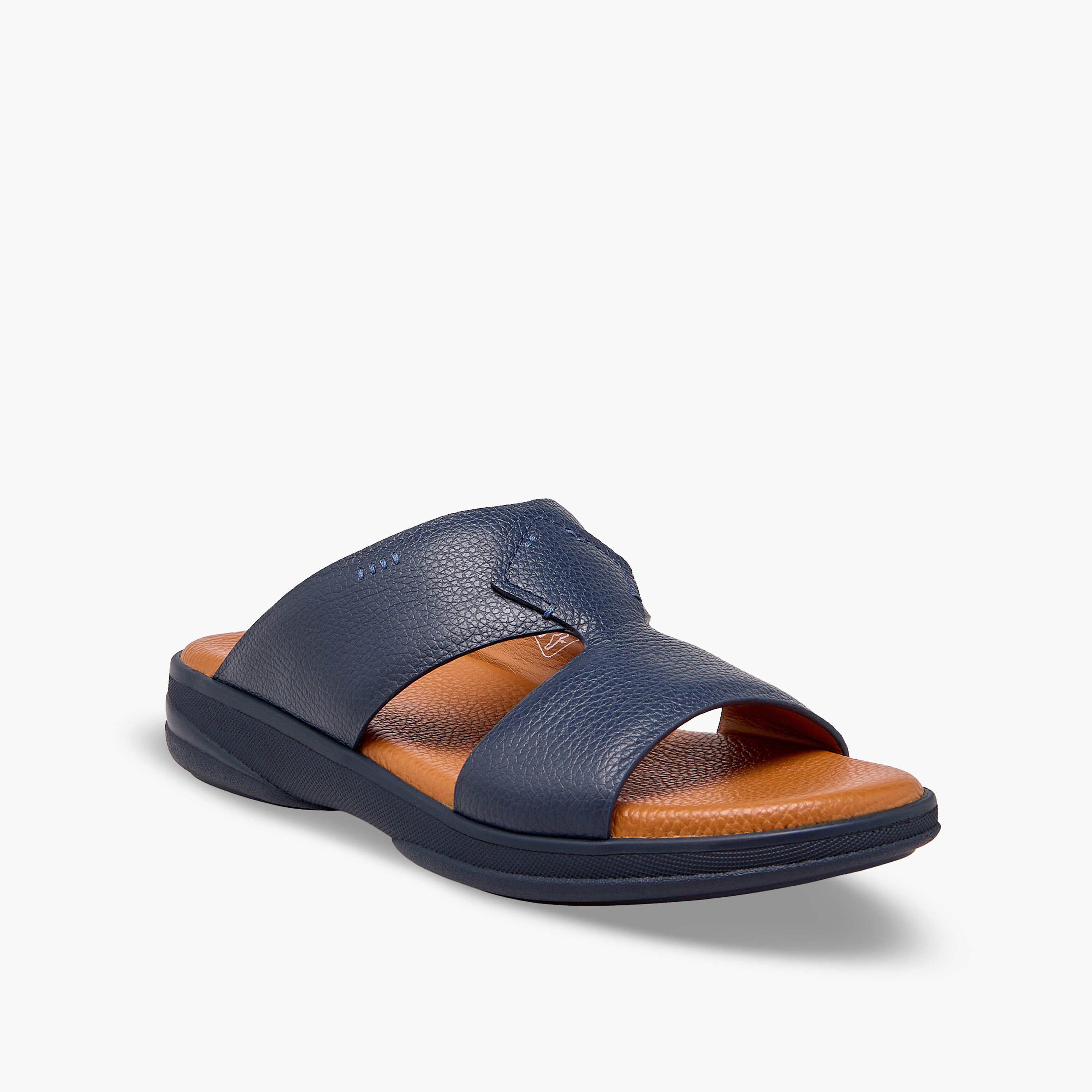 Duchini Men Textured Leather Arabic Sandals-men-shoes-sandals-image-2