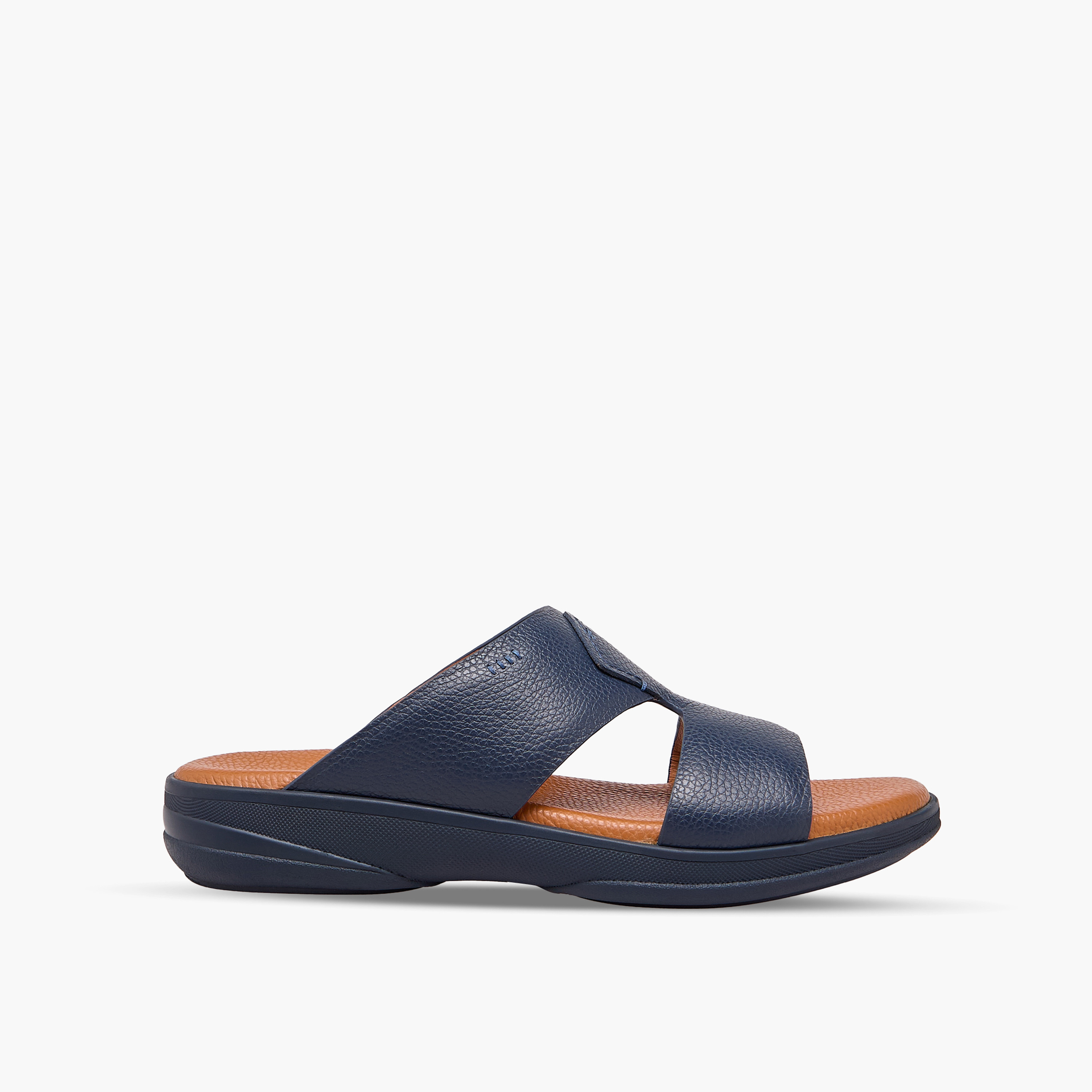 Duchini Men Textured Leather Arabic Sandals-men-shoes-sandals-image-3
