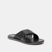 Duchini Men's Textured Slip-On Cross Strap Sandals-Men%27s Sandals-thumbnailMobile-1