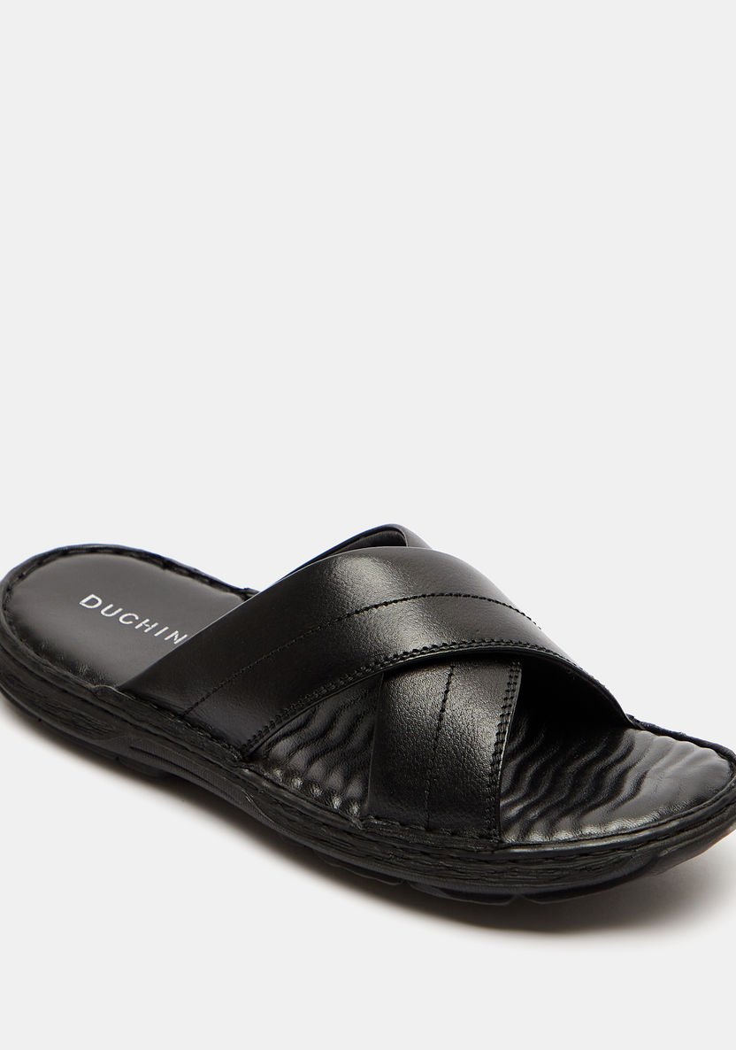 Duchini Men's Slip-On Cross Strap Sandals-Men%27s Sandals-image-1