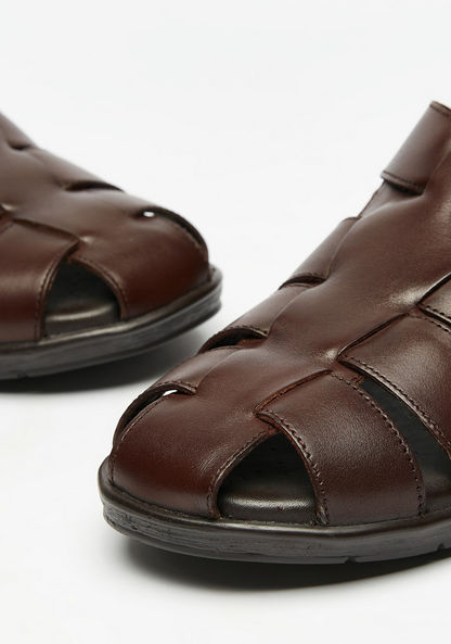 Duchini Men's Round Toe Sandals with Buckle Closure