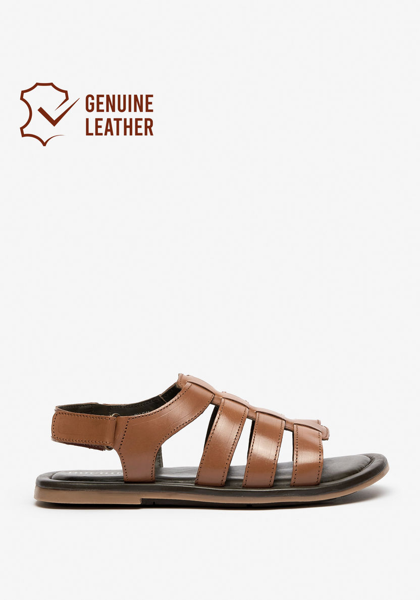 Duchini Men's Open Toe Sandals with Hook and Loop Closure-Men%27s Sandals-image-0
