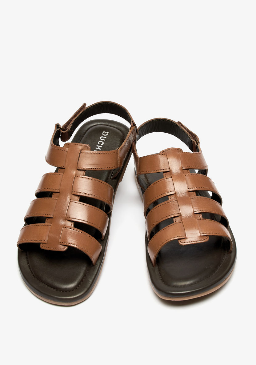 Duchini Men's Open Toe Sandals with Hook and Loop Closure-Men%27s Sandals-image-1