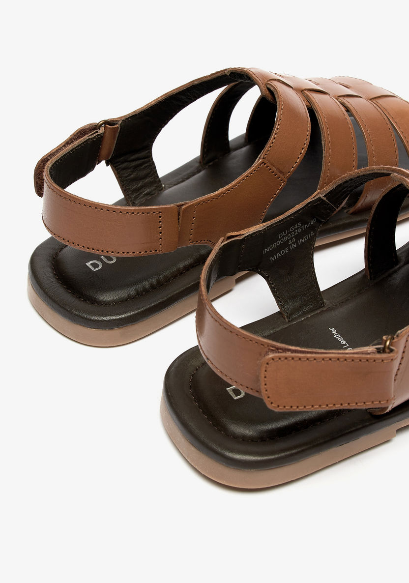 Duchini Men's Open Toe Sandals with Hook and Loop Closure-Men%27s Sandals-image-2