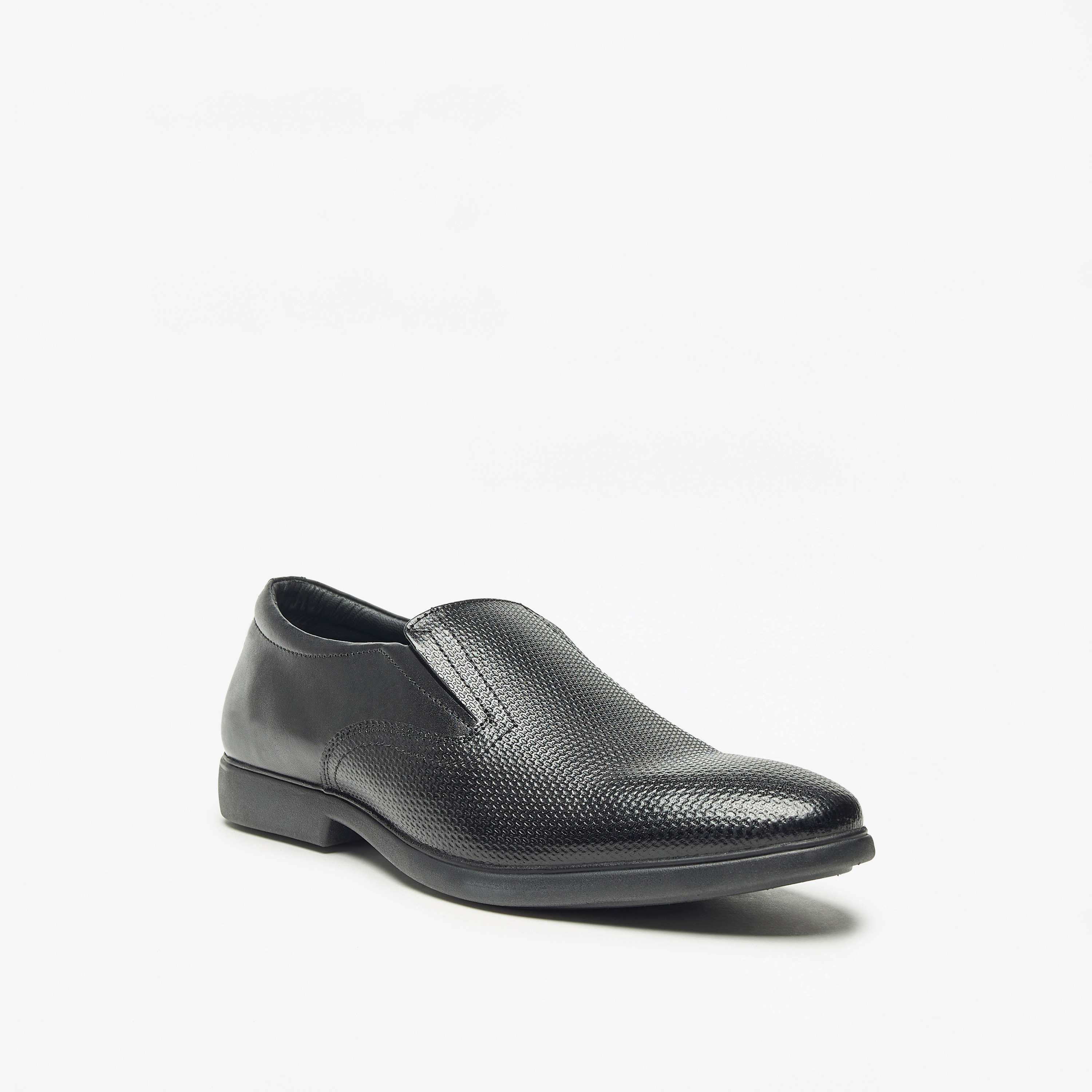Duchini Men's Textured Slip-On Loafers-men-shoes-formalshoes-image-1