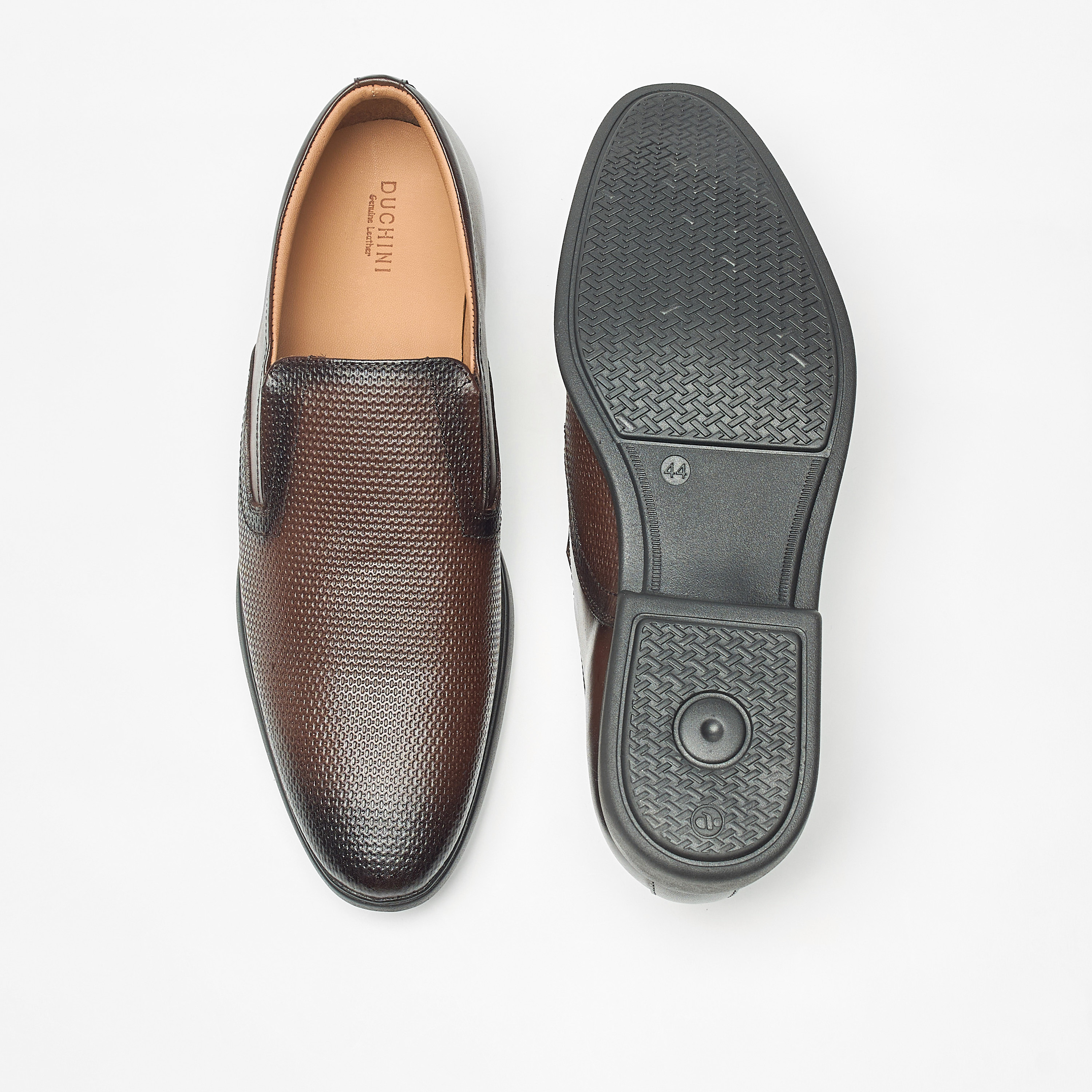 Duchini Men's Textured Slip-On Loafers-men-shoes-formalshoes-image-9