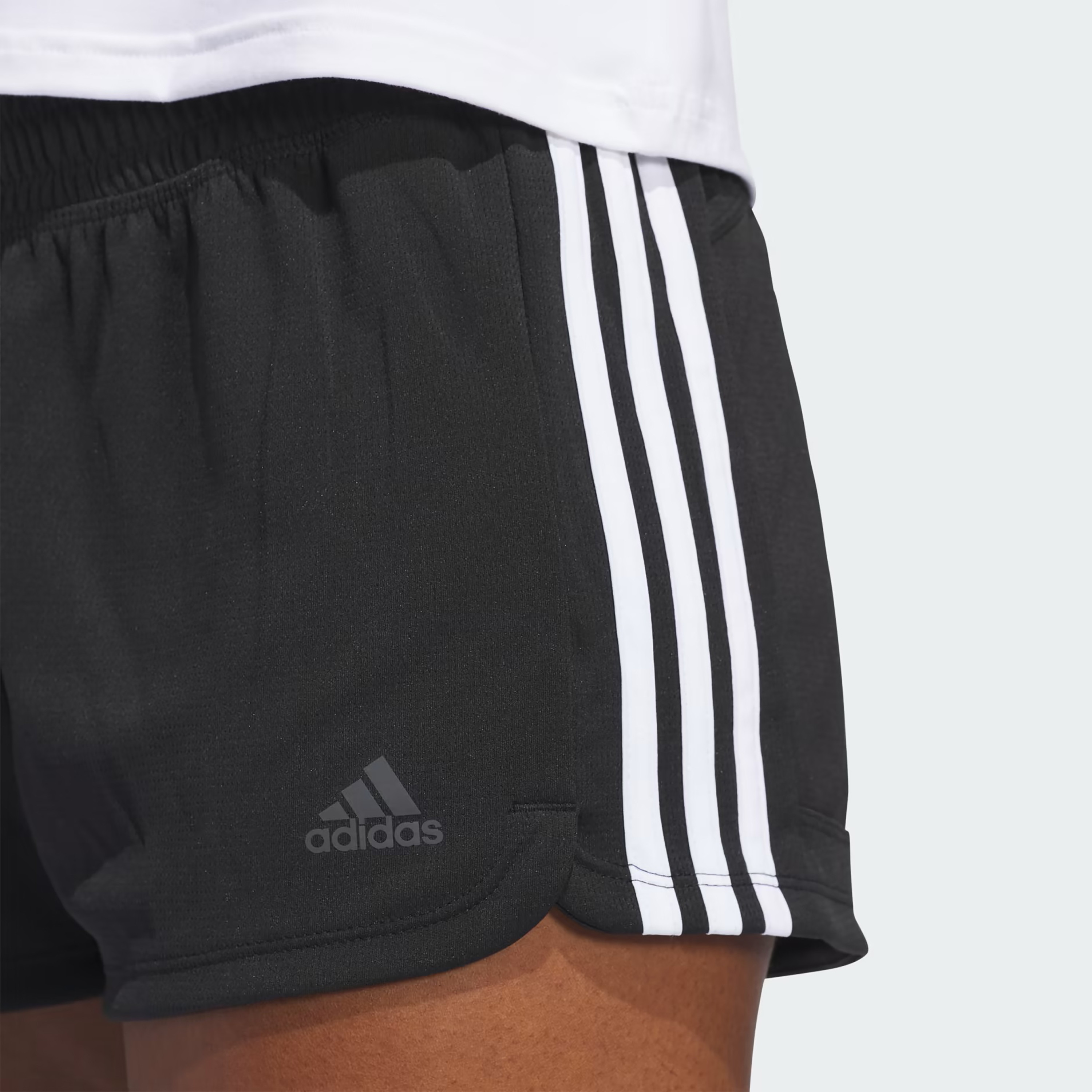 شورتس اديداس باسر 3 إس محبوك للنساء مع 3 خطوط-sports-women-clothing-athleticskirtsandshorts-image-3