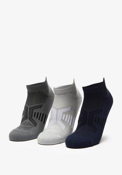 Dash Textured Ankle Length Socks - Set of 3-Men%27s Socks-image-0